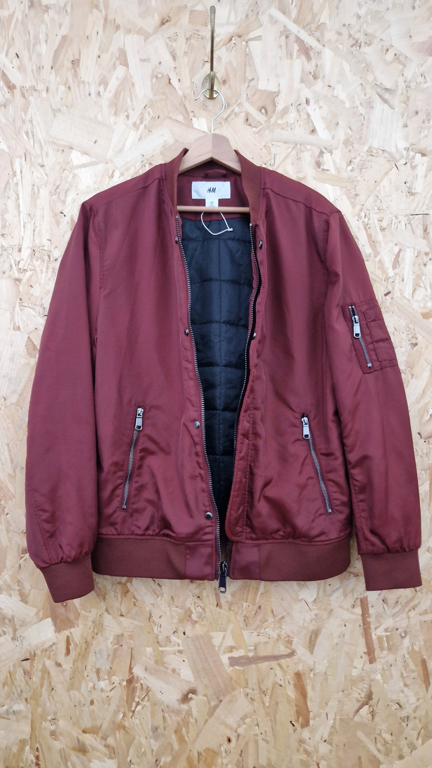 Preloved H&M Burgundy Bomber Jacket Size Small