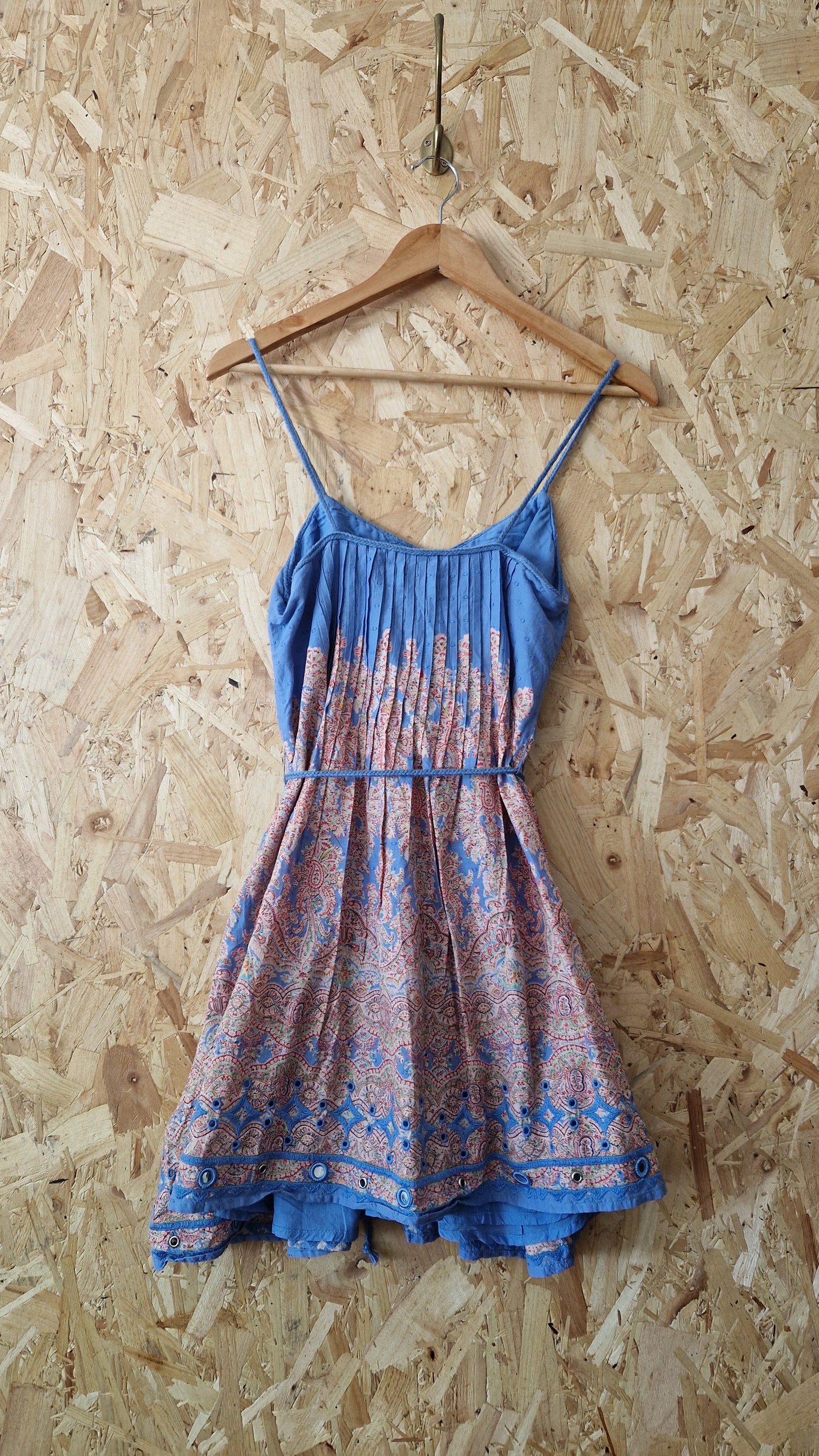 Preloved Kate Moss x Topshop Strappy Pintuck Printed Sun Top Size Small