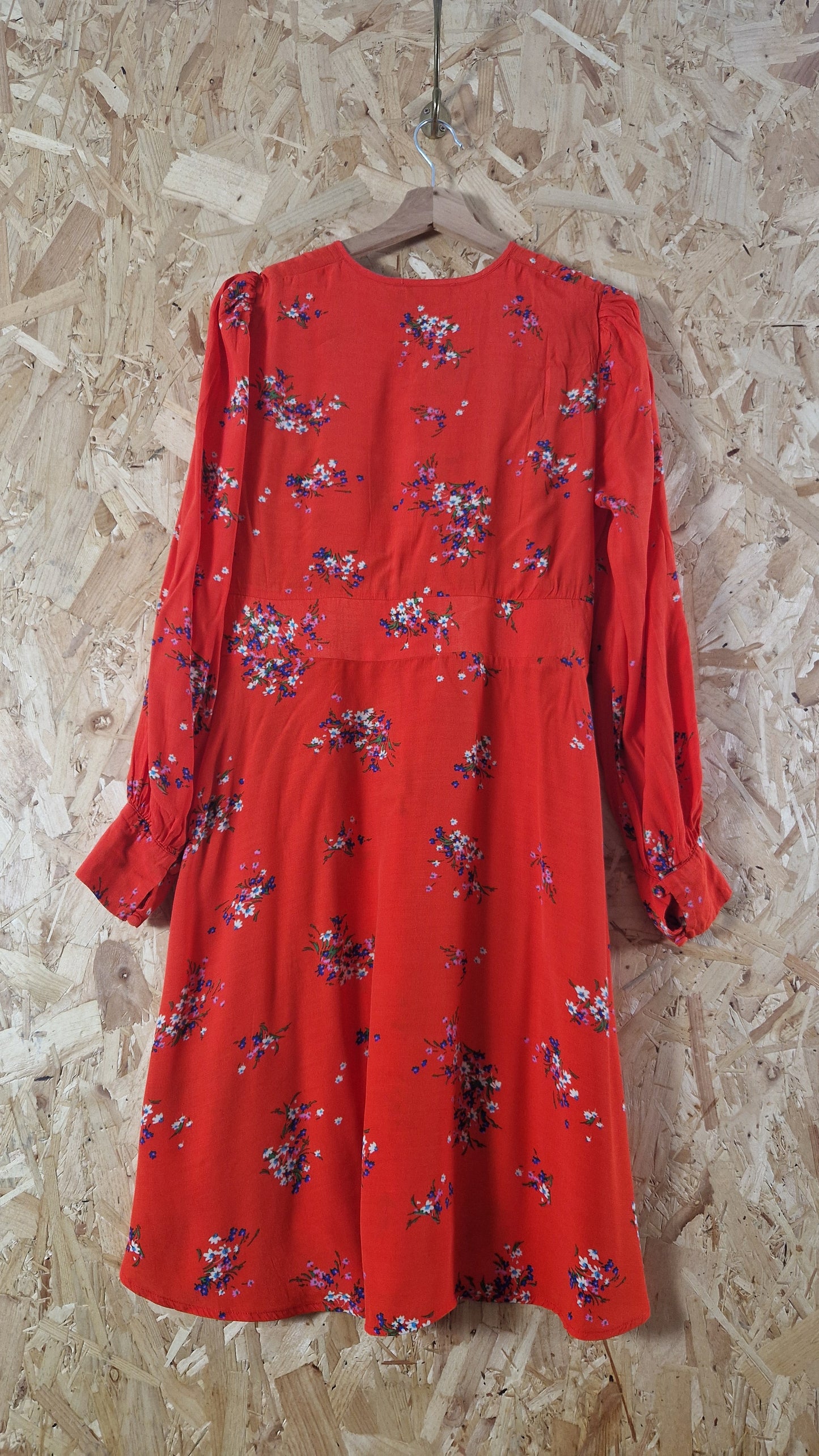 Preloved M&S Long Sleeve Floral Printed Tea Dress Size 12