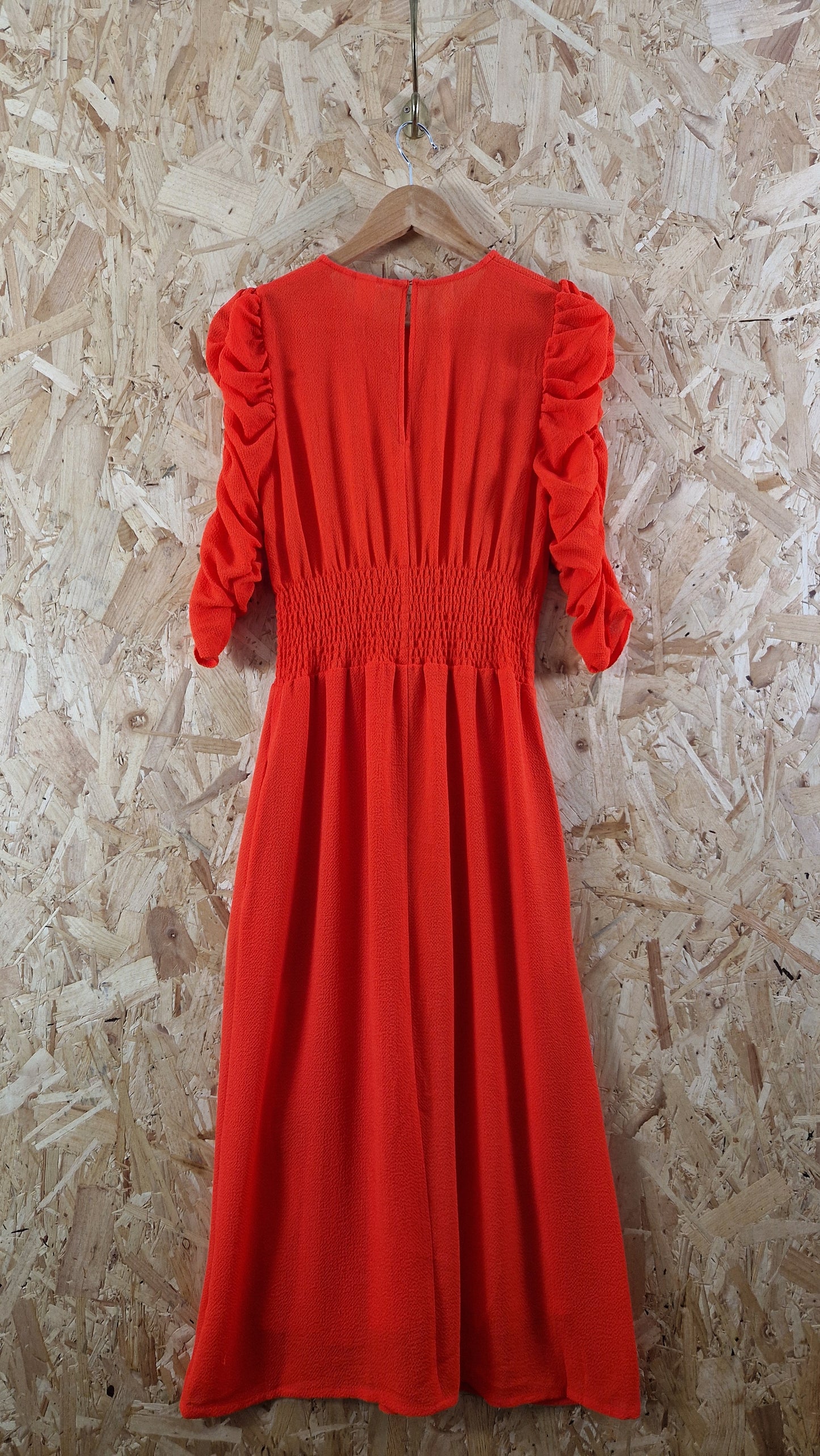 Preloved H&M Ruched Sleeve Dress with Shirring Panel Size 10