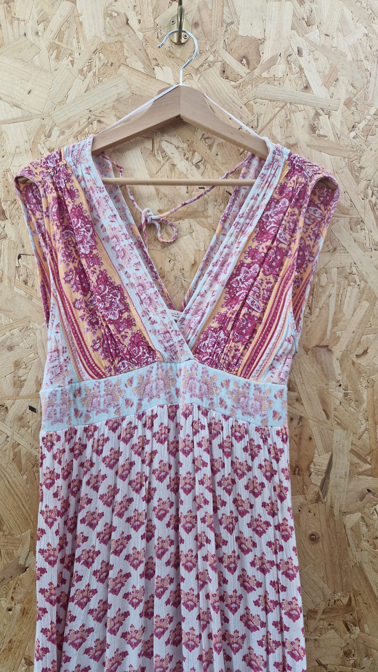 Preloved LOGG by H&M Printed Maxi Sundress with Elasticated Waist Panel Size 10