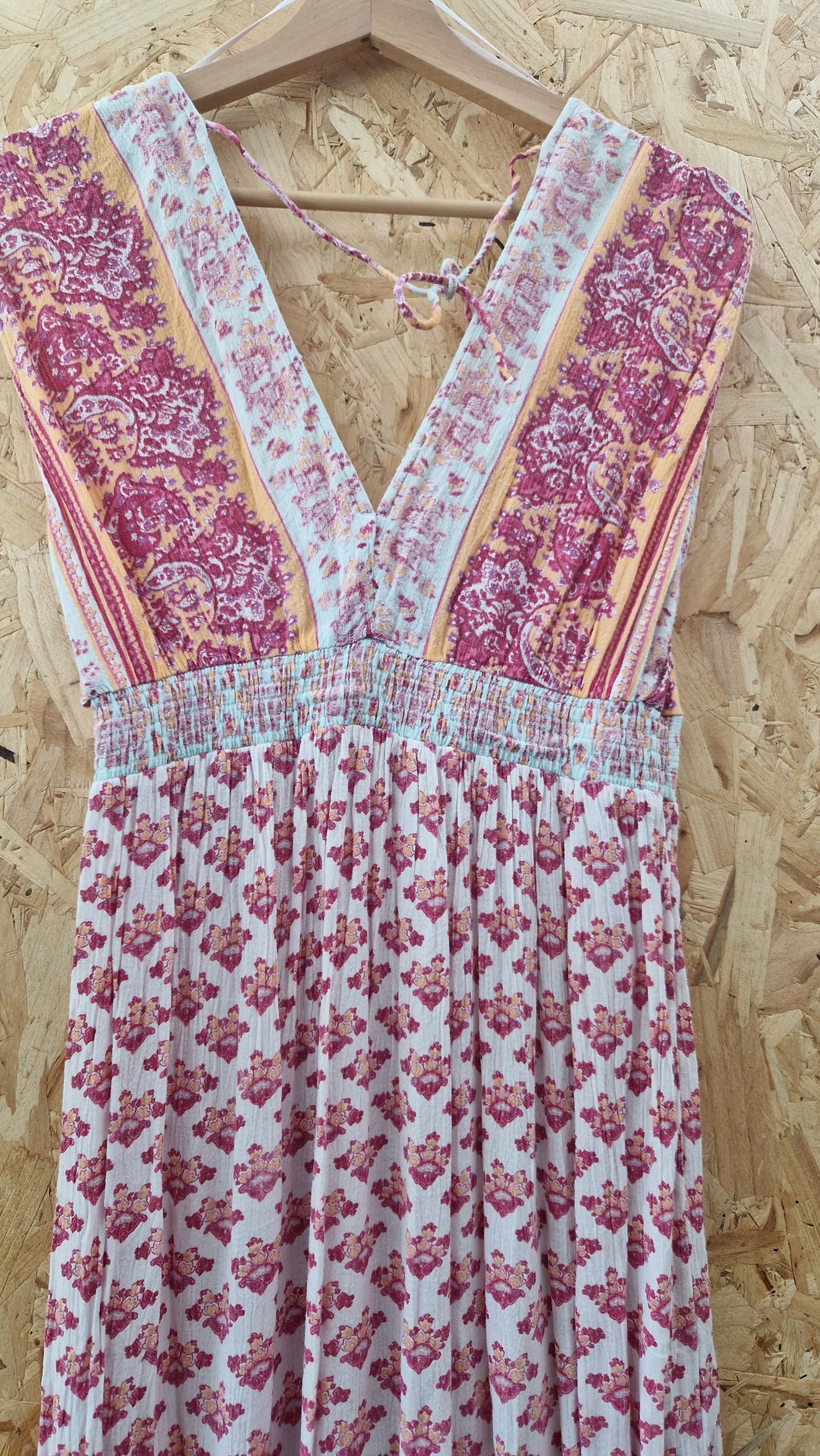 Preloved LOGG by H&M Printed Maxi Sundress with Elasticated Waist Panel Size 10