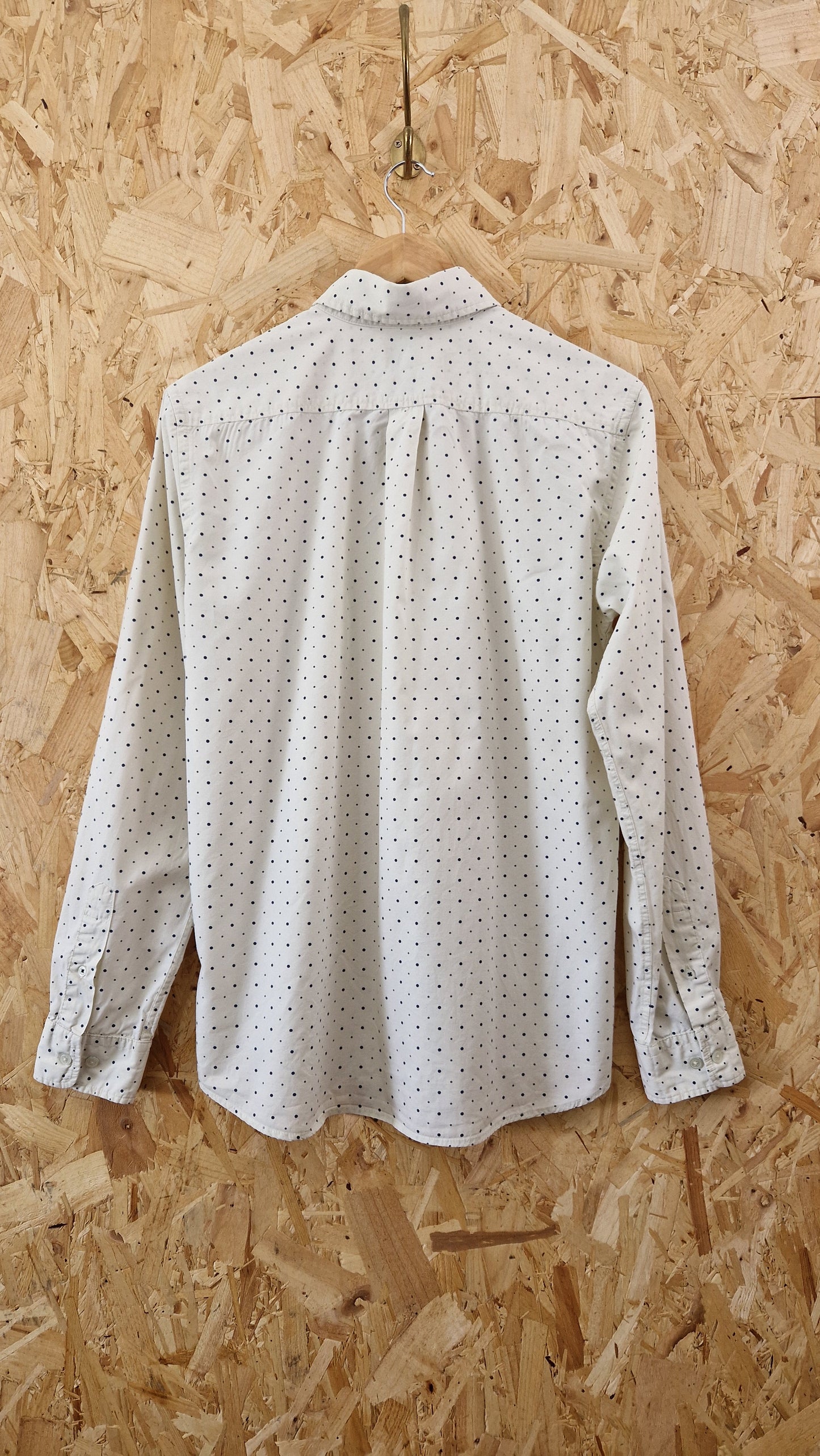Preloved Selected Homme Slim Fit Polka Dot Printed Shirt Size Large