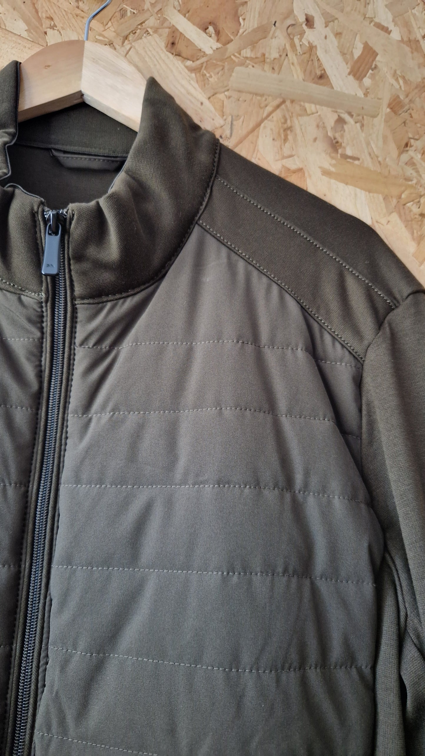 Preloved Zara Zip Thru Quilted Effect Track Top Size Medium