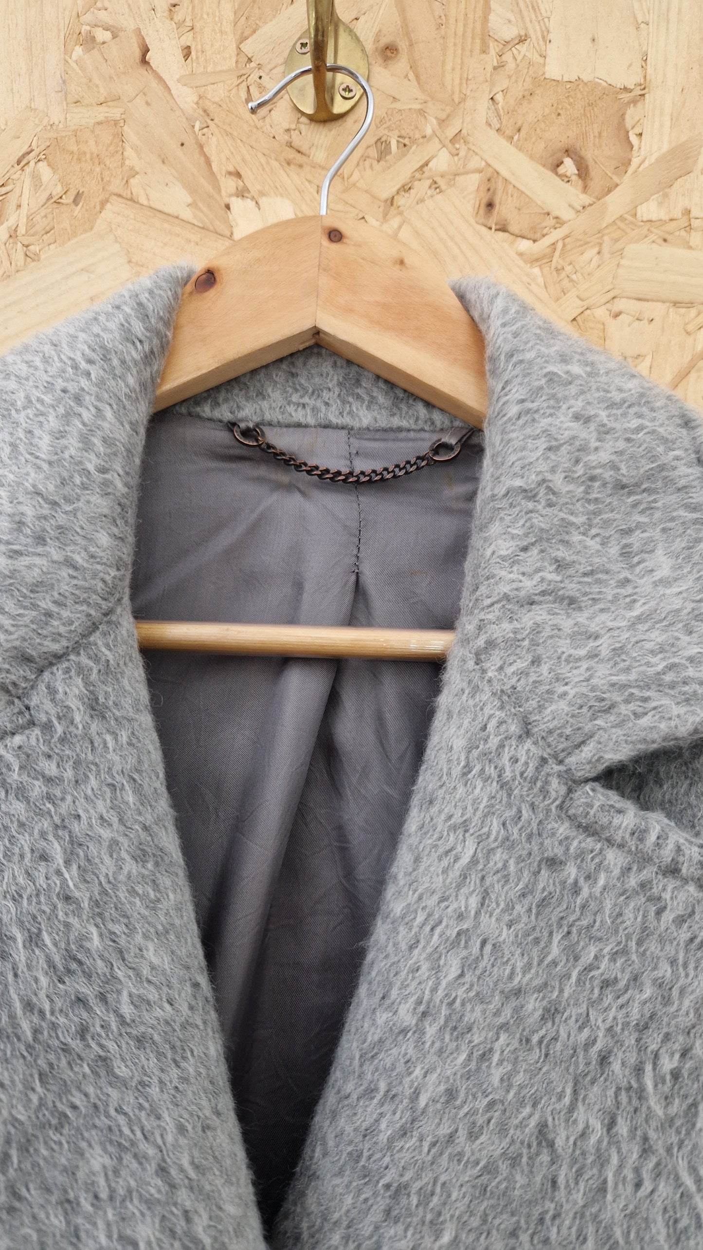 Preloved Jigsaw Textured Wool Double breasted Crombie Coat Size Small