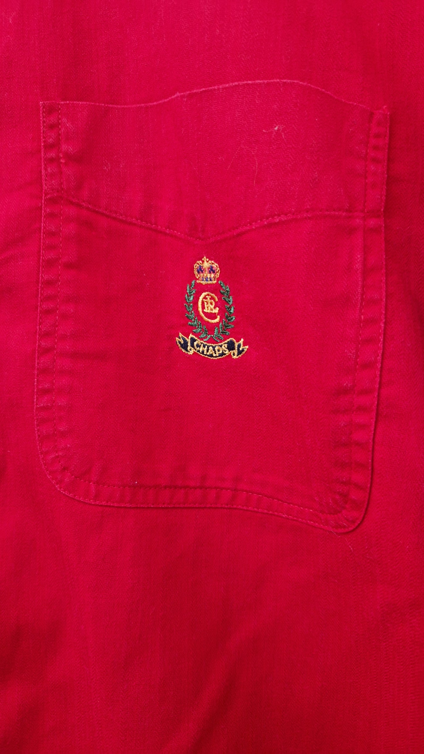 Preloved Chaps Ralph Lauren Shirt with Embroidered Chest Logo Size Large
