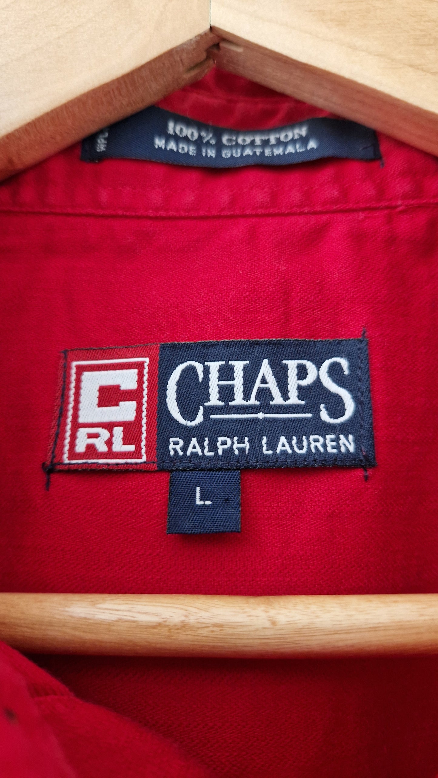 Preloved Chaps Ralph Lauren Shirt with Embroidered Chest Logo Size Large