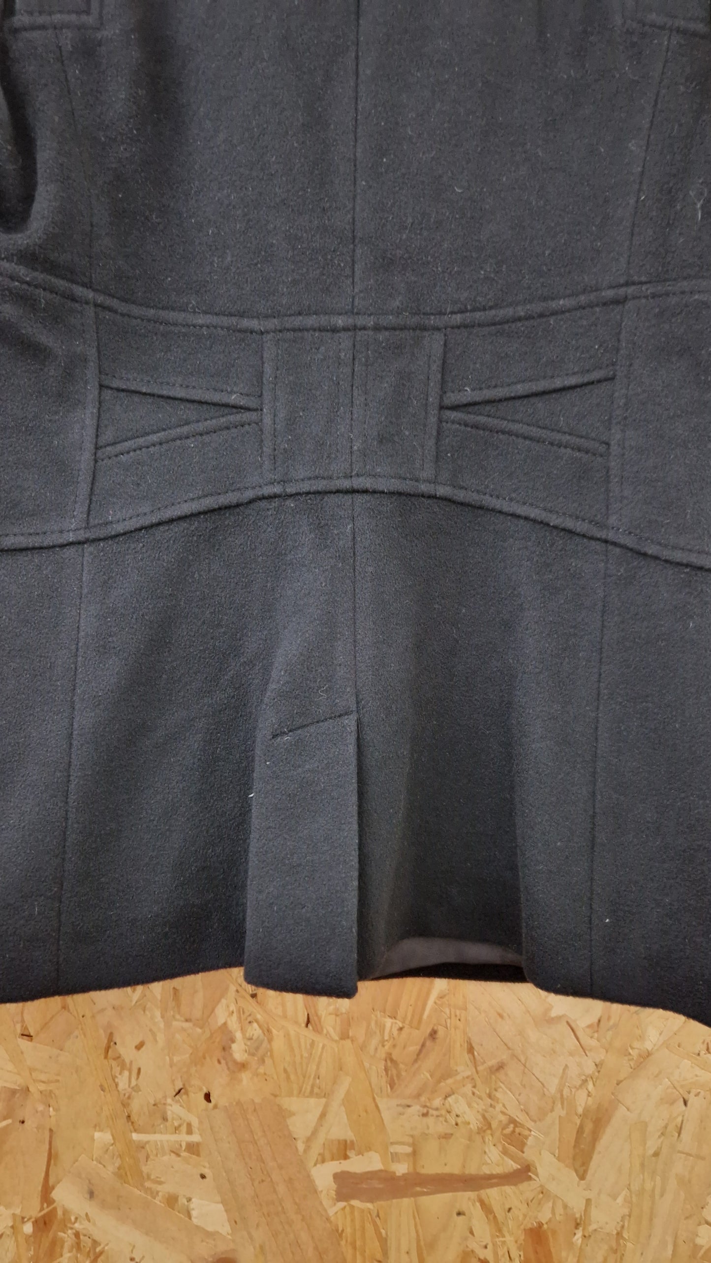 Preloved Reiss Panel Detail Zip Wool Pea Coat Size Large