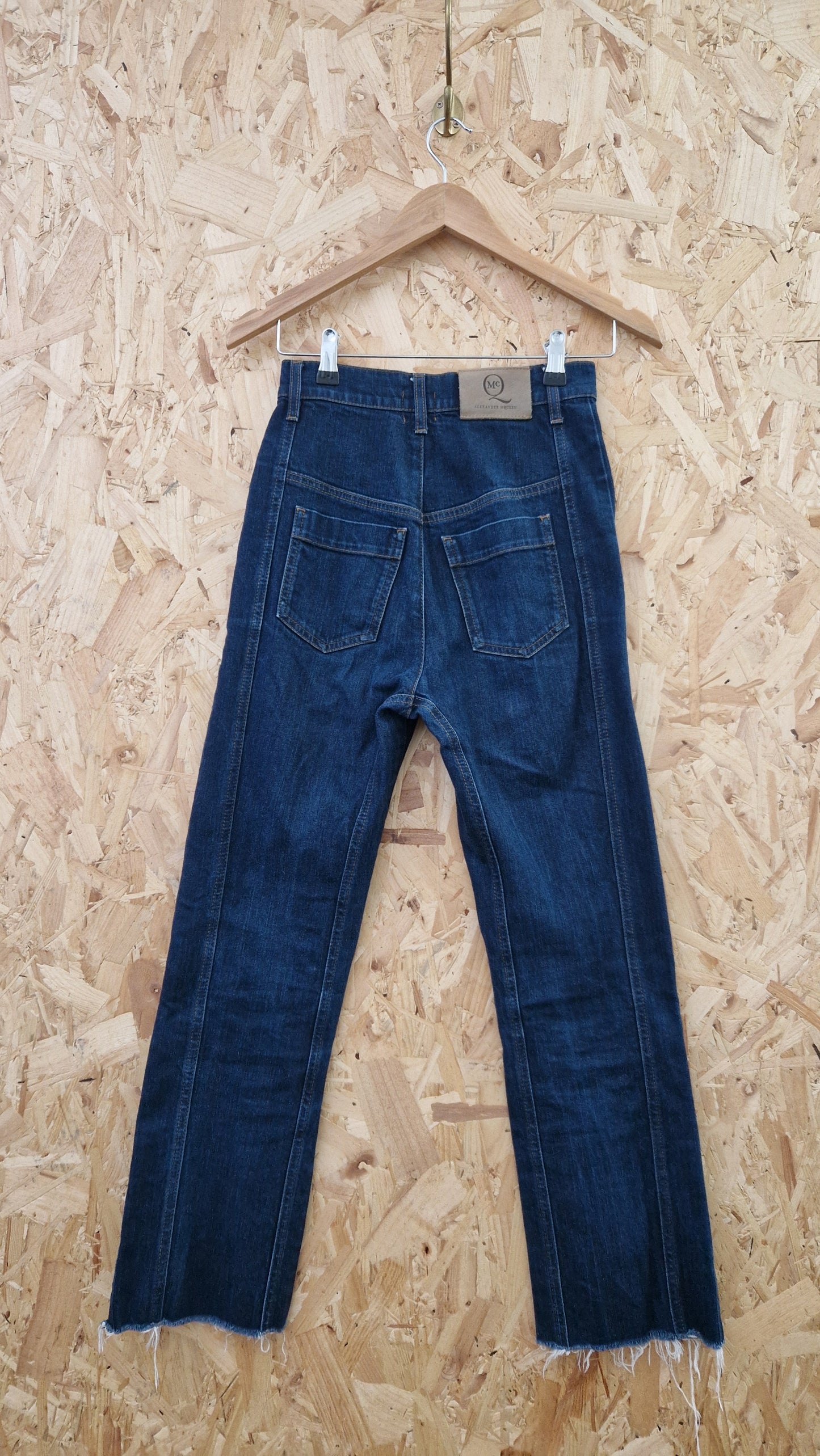 Preloved Alexander McQueen Panelled Jeans with Raw Hem Waist 27