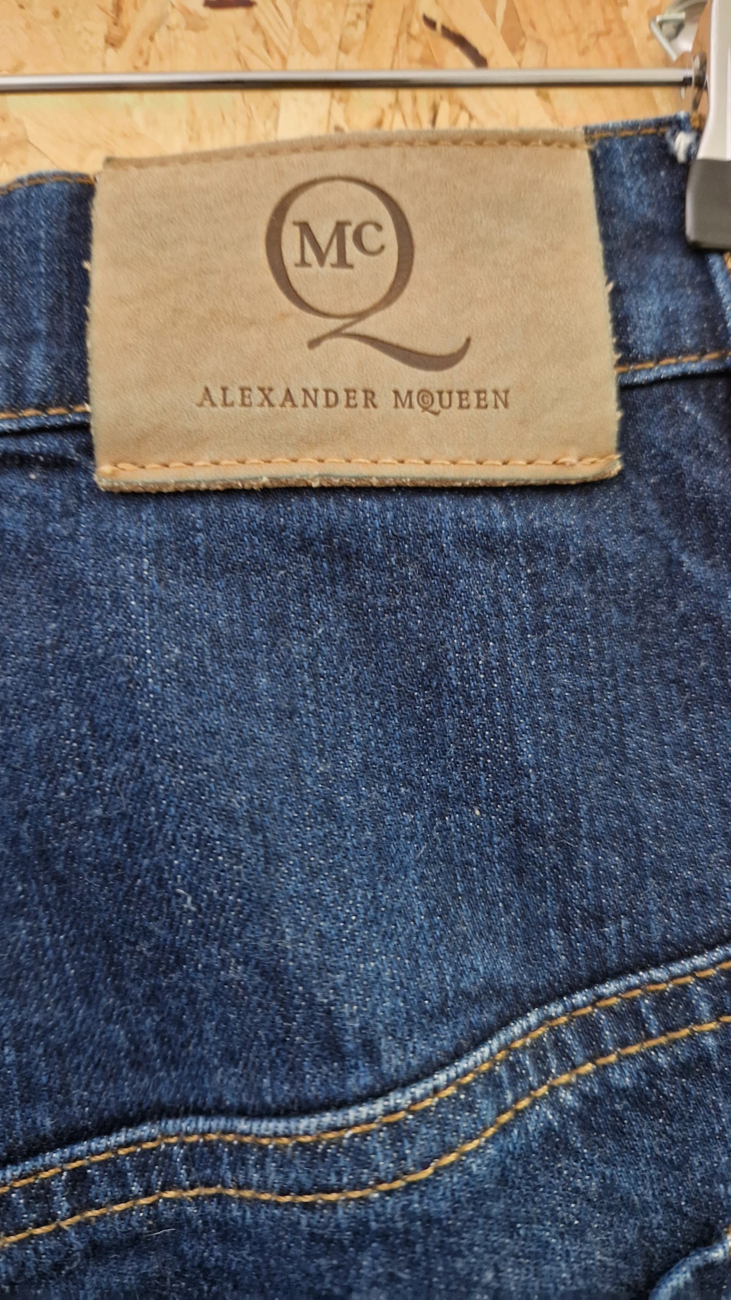 Preloved Alexander McQueen Panelled Jeans with Raw Hem Waist 27