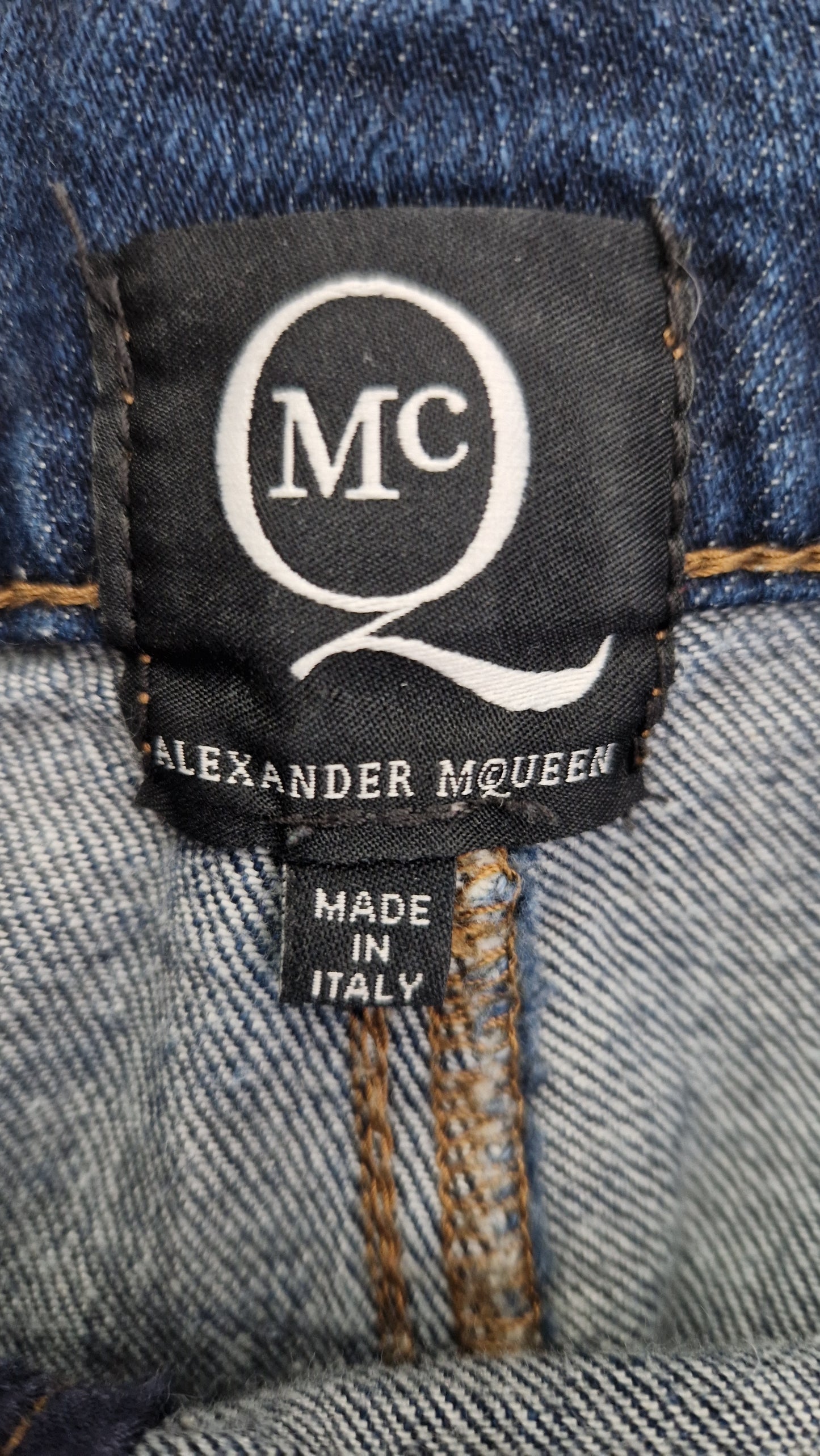 Preloved Alexander McQueen Panelled Jeans with Raw Hem Waist 27