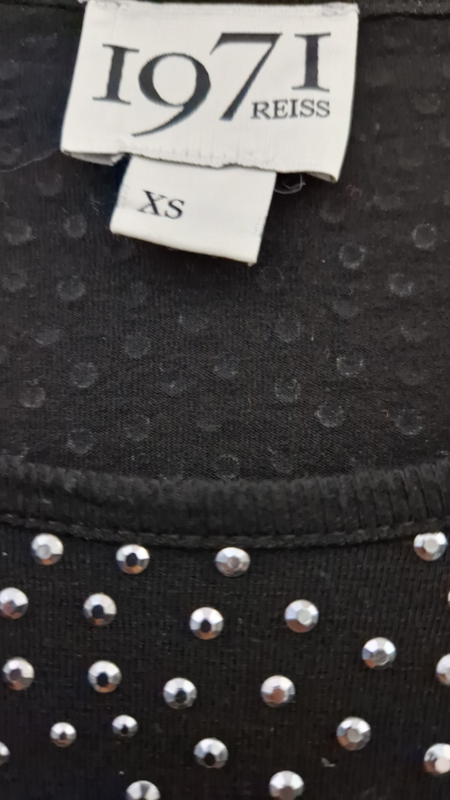 Preloved Reiss Short Sleeve Stud Detail T-Shirt Size XSmall