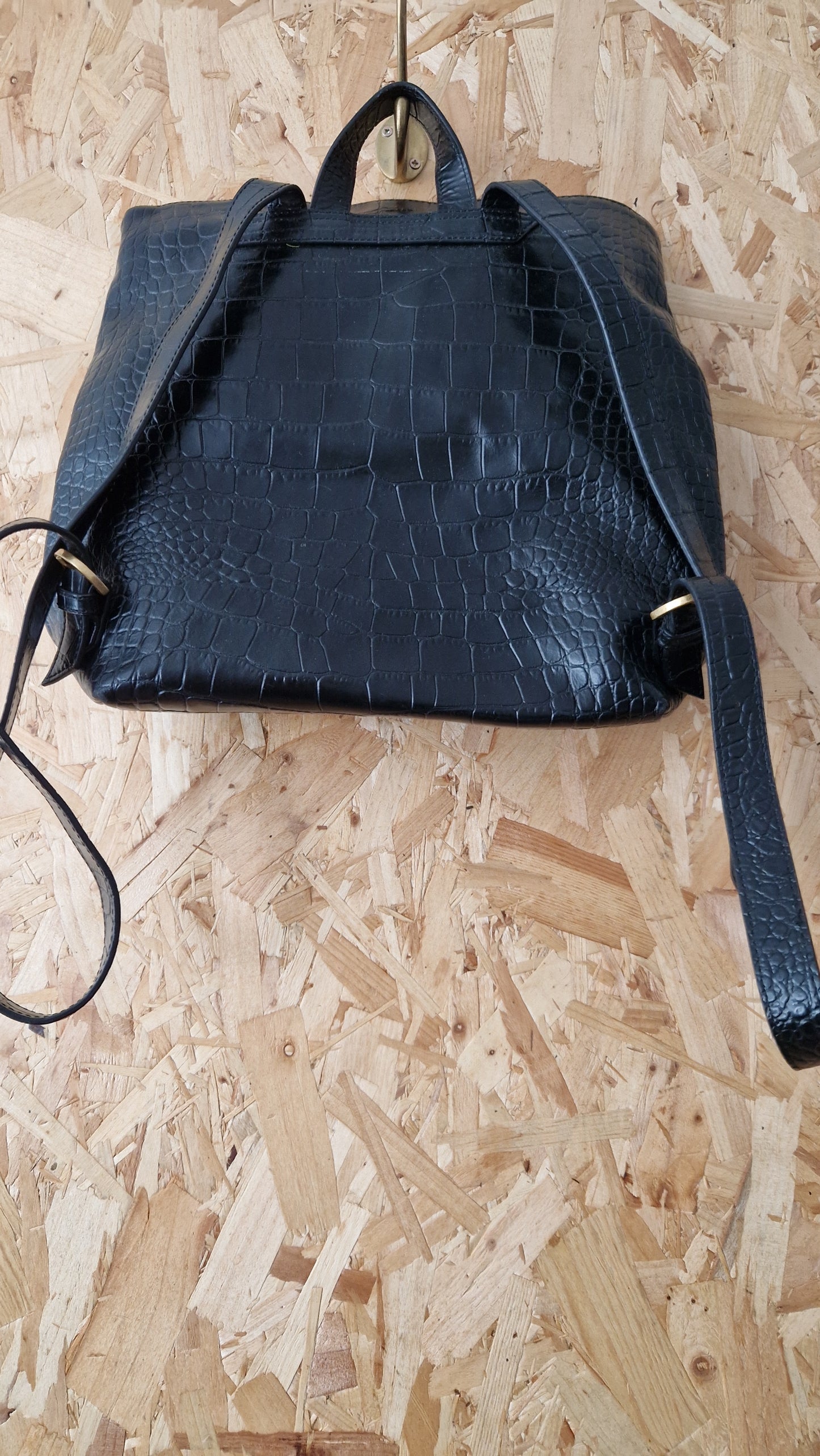 Preloved Jigsaw Croc Pattern Leather Mini Rucksack