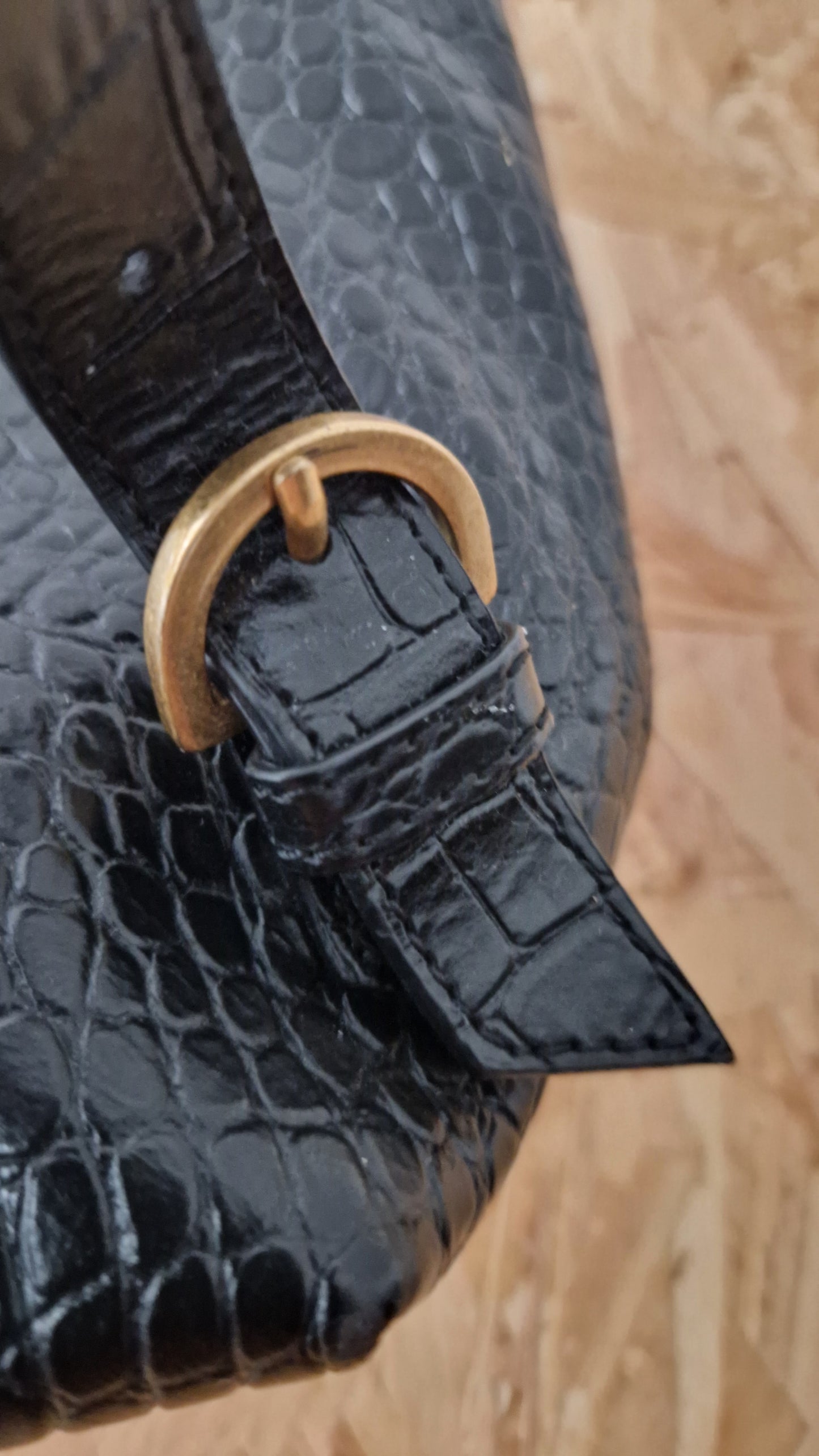 Preloved Jigsaw Croc Pattern Leather Mini Rucksack