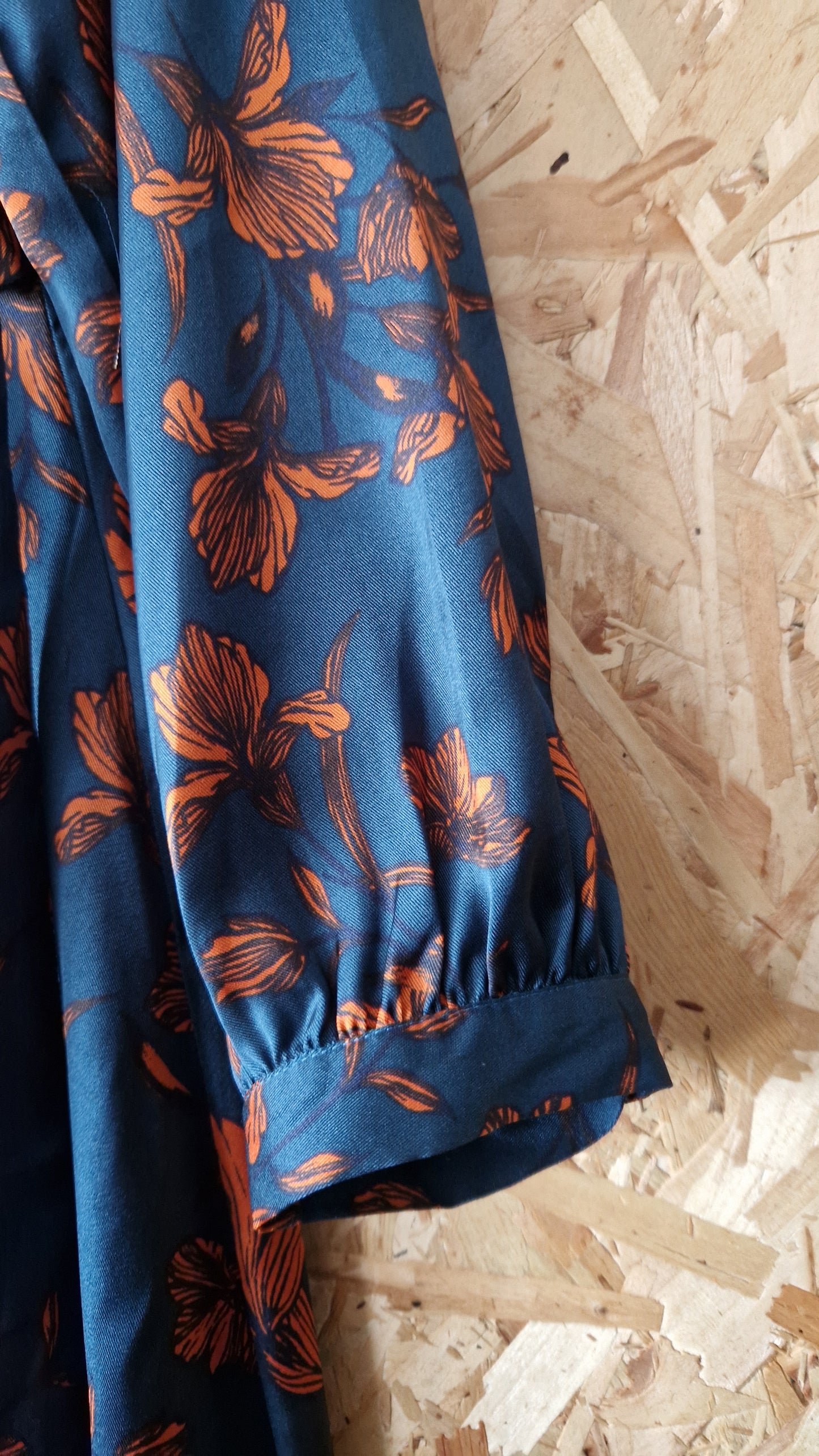 Preloved Monsoon Floral Satin Wrap Dress Size 16