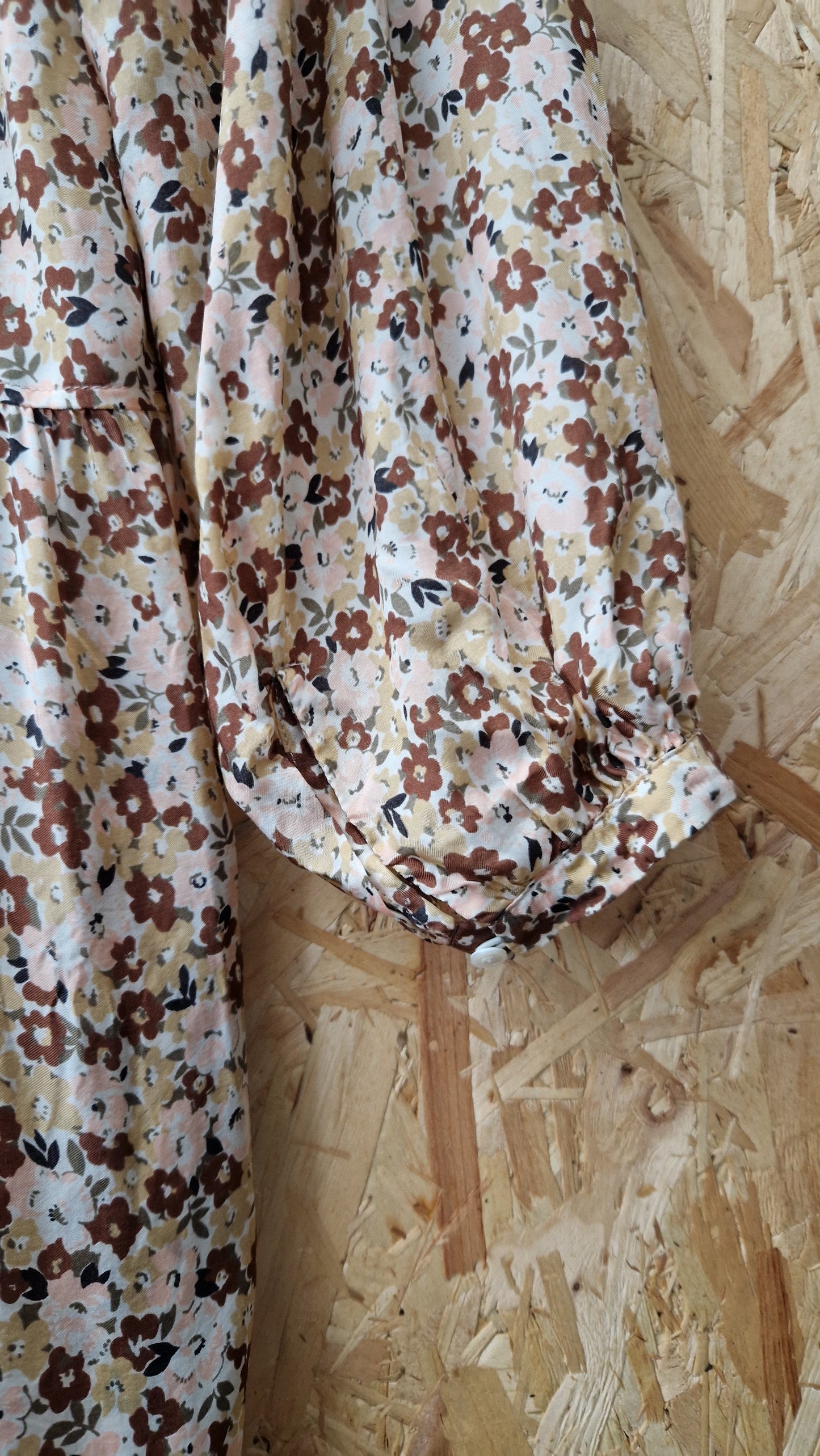 Preloved Arket Long Sleeve Floral Printed Dress with Gathered Panelled Skirt Size 16 Eu Size 44