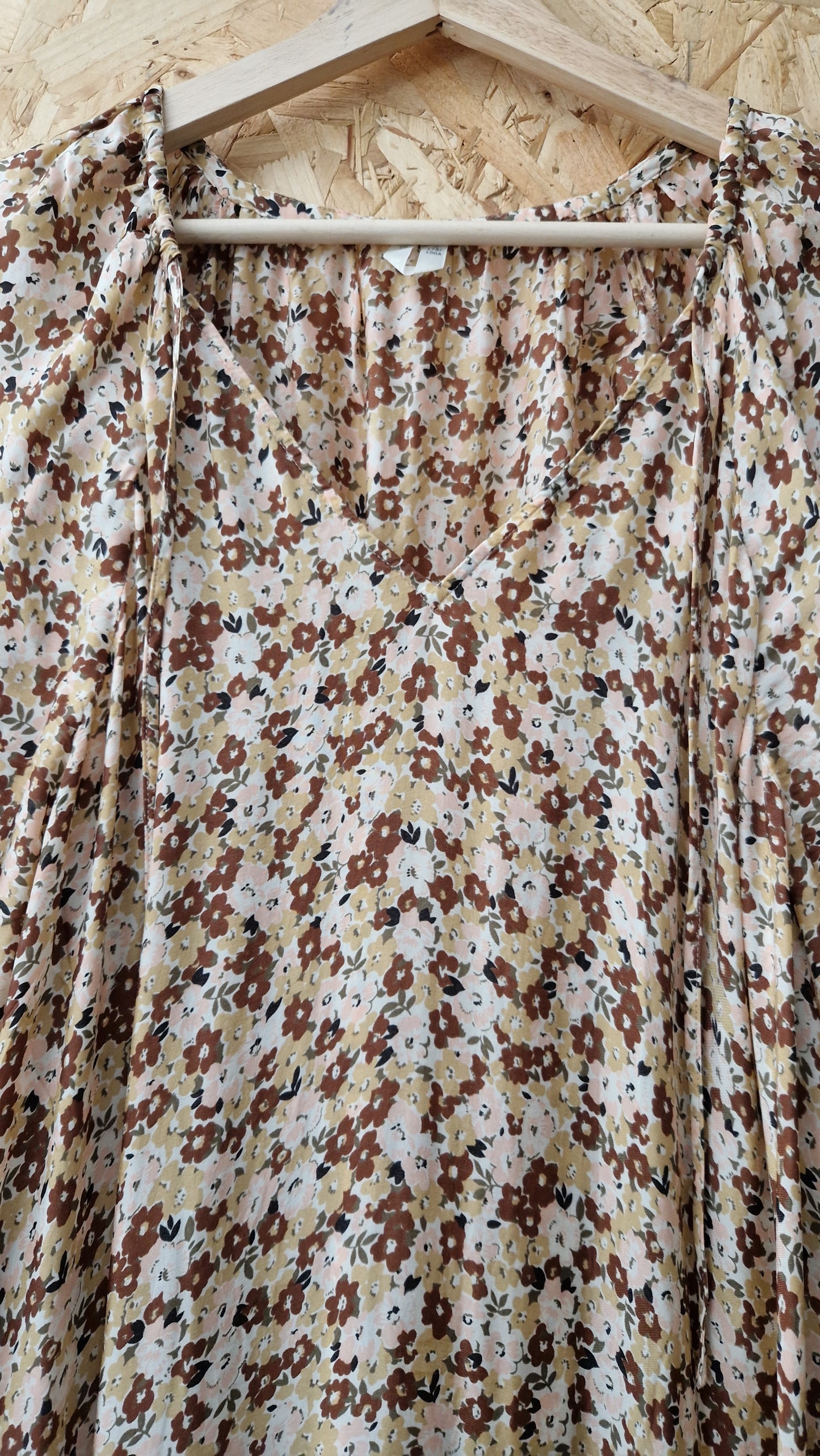 Preloved Arket Long Sleeve Floral Printed Dress with Gathered Panelled Skirt Size 16 Eu Size 44
