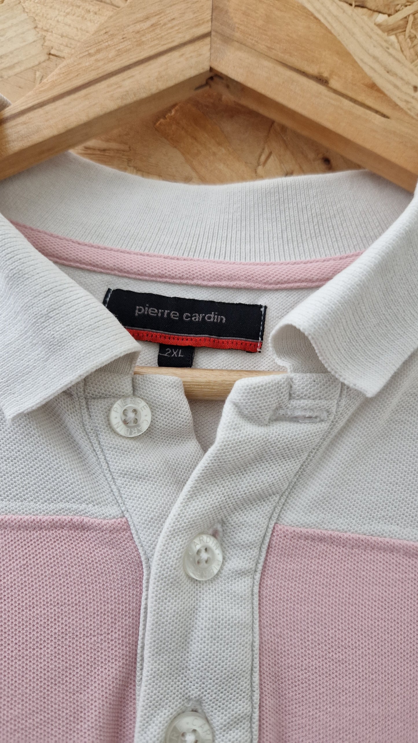 Preloved Short Sleeve Pierre Cardin Short Sleeve Stripe Polo Shirt Size 2XL