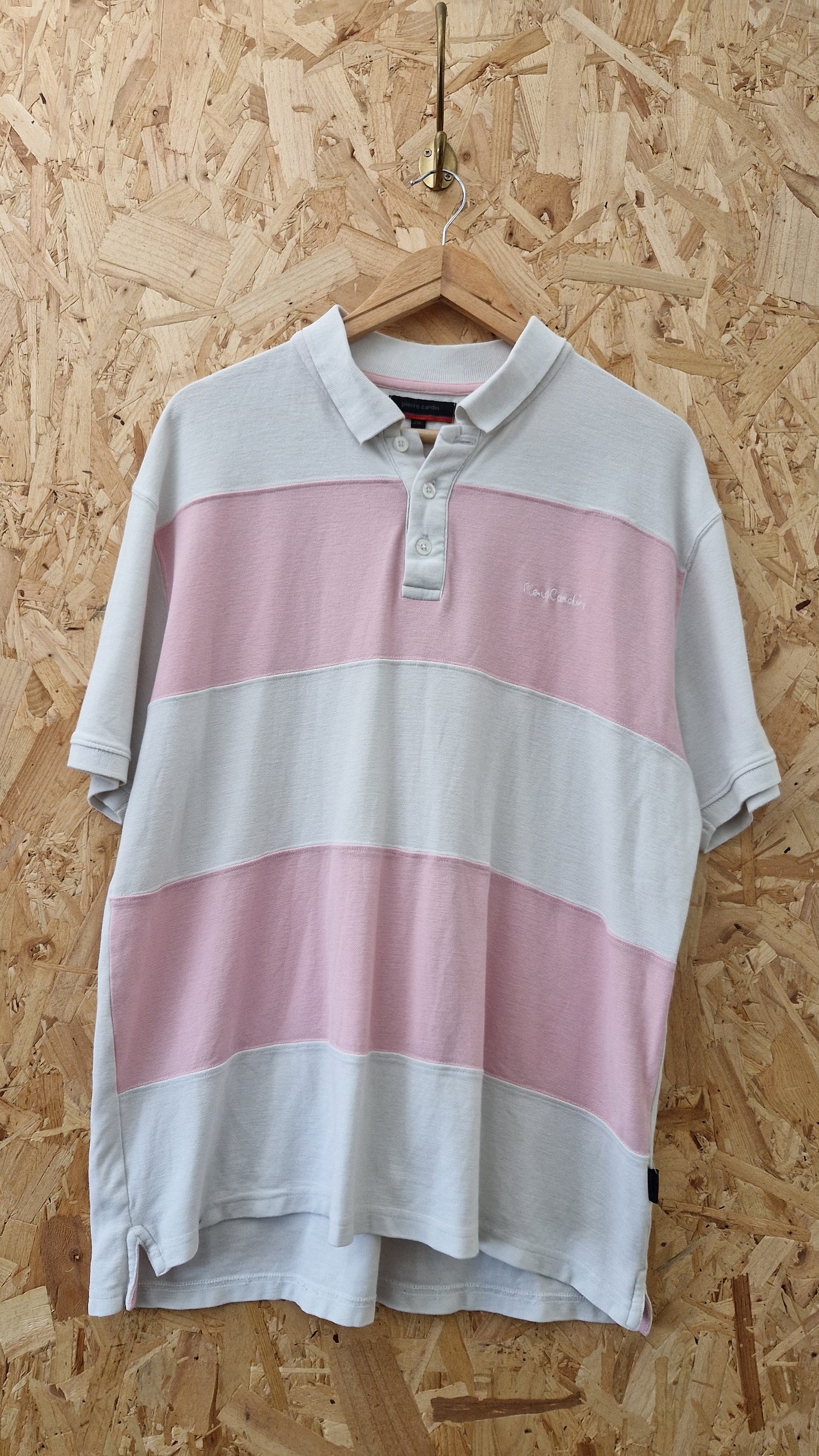 Preloved Short Sleeve Pierre Cardin Short Sleeve Stripe Polo Shirt Size 2XL