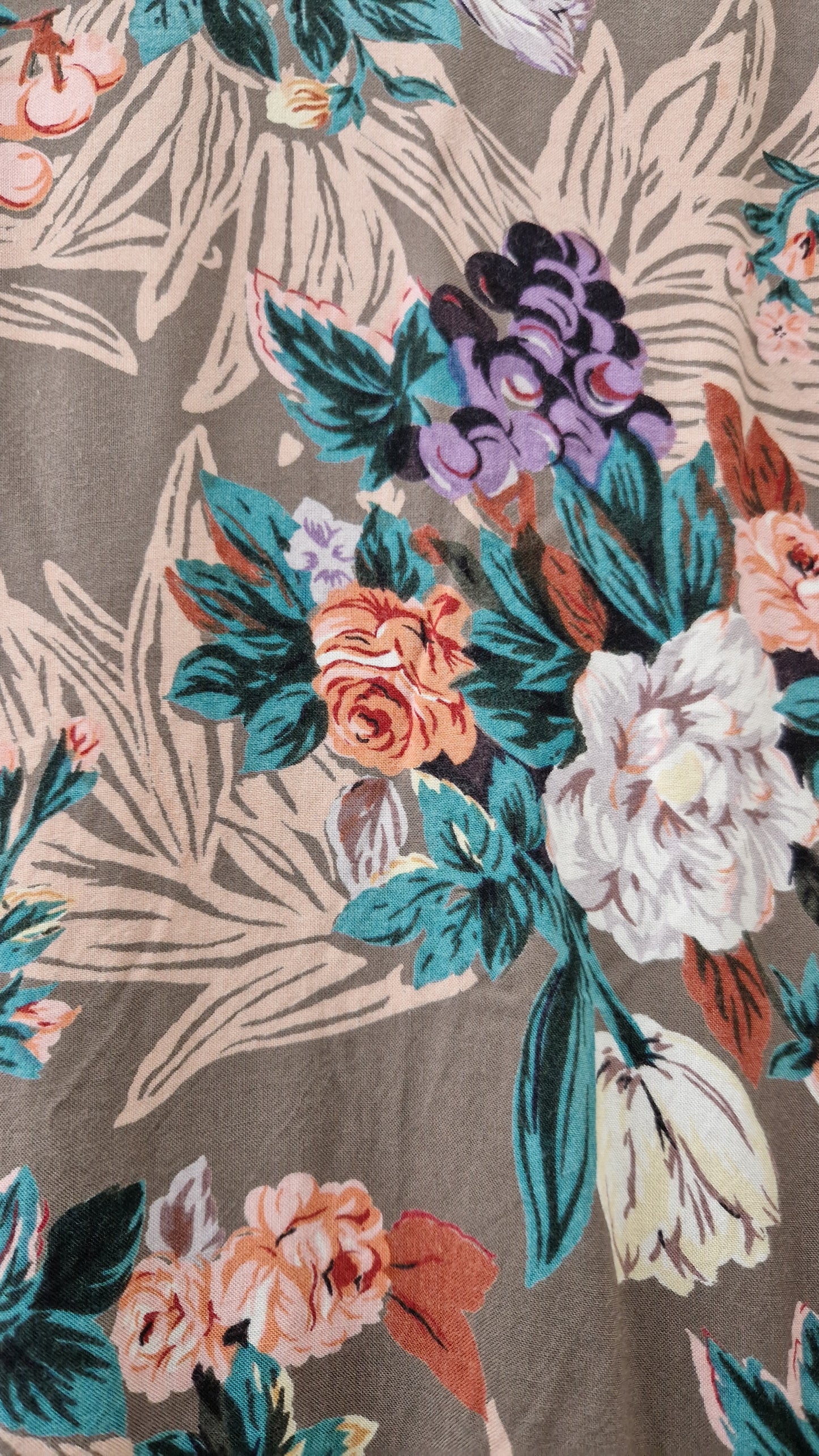 Preloved Vintage Short Sleeve Button Through Floral Printed Dress Size 8