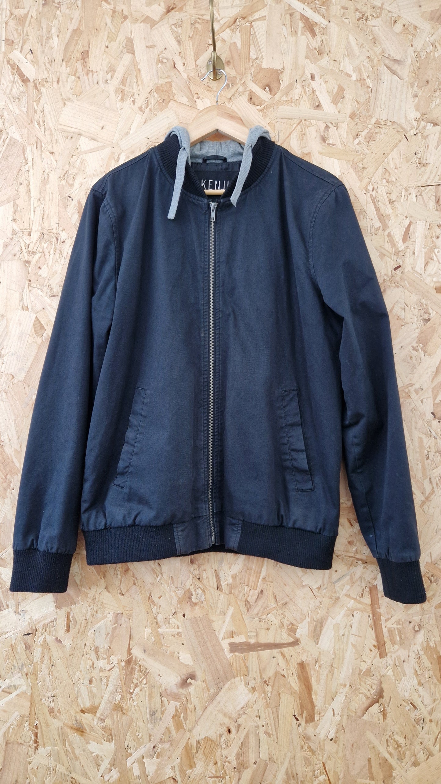 Preloved Kenji Bomber Jacket with Jersey Hood Size Medium