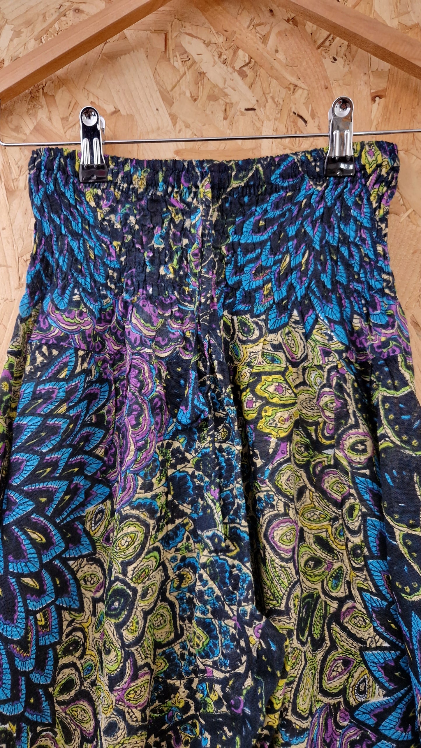 Brand New Shirring Drawstring Waist Printed Harem Pants Size S/M