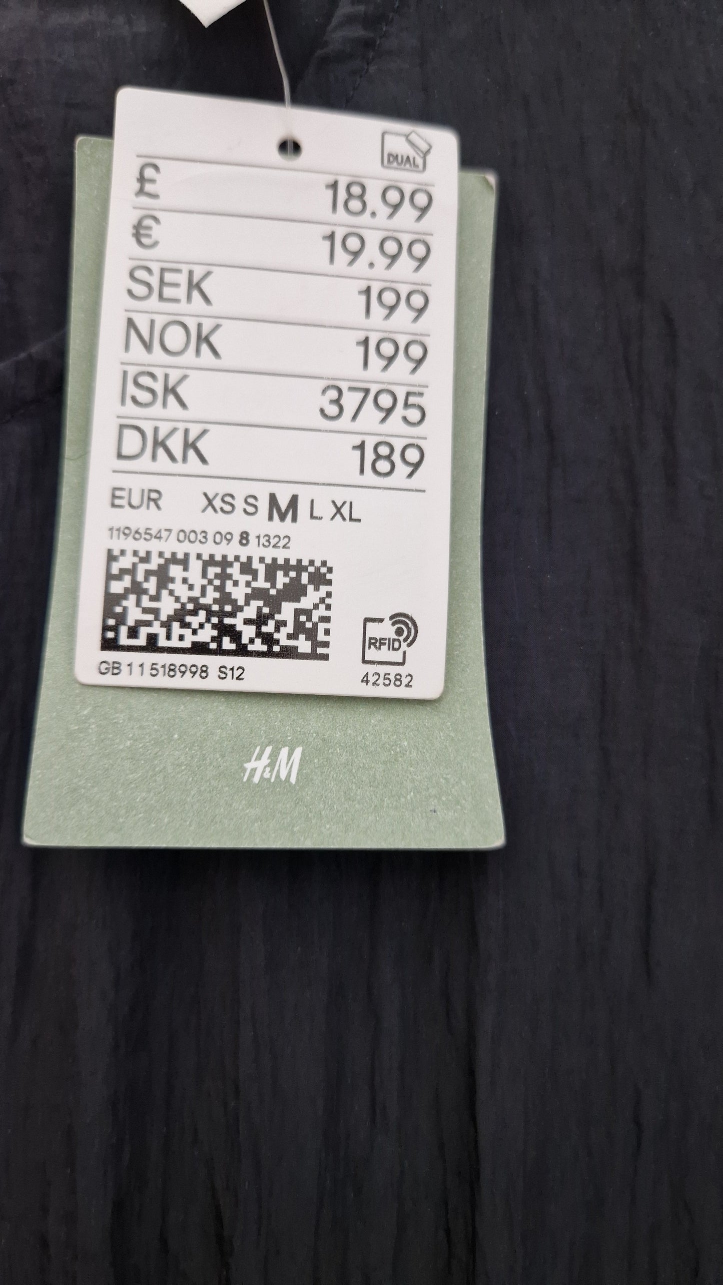 Brand New H&M 'Crinkle' Long Sleeve Tunic Size Medium