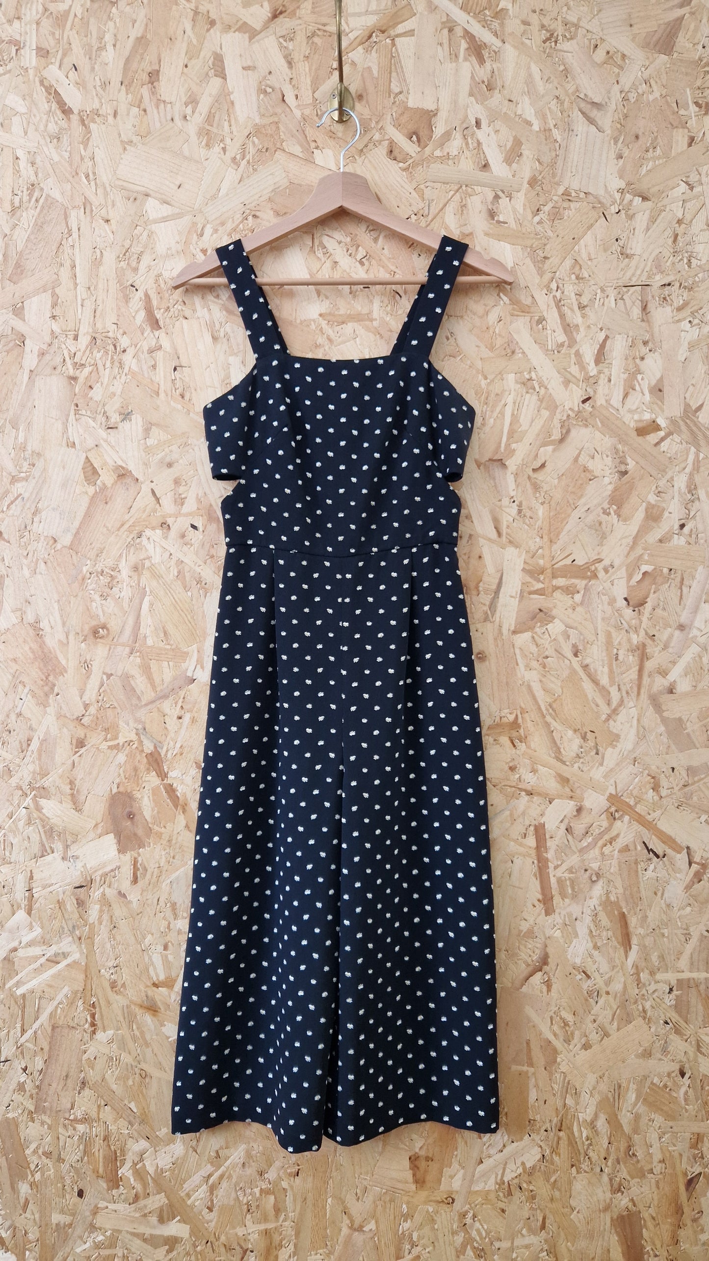 Preloved Topshop Wide Strap Jumpsuit with 'Cut-Out' Detail Size 6