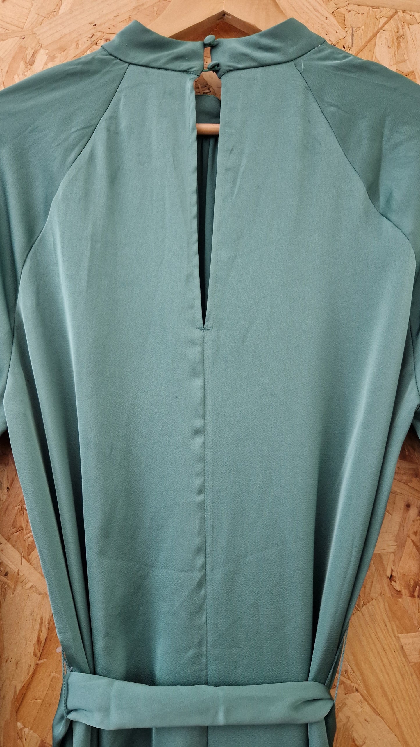 Brand New H&M High Neck Satin Dress with Self Fabric Belt Size M