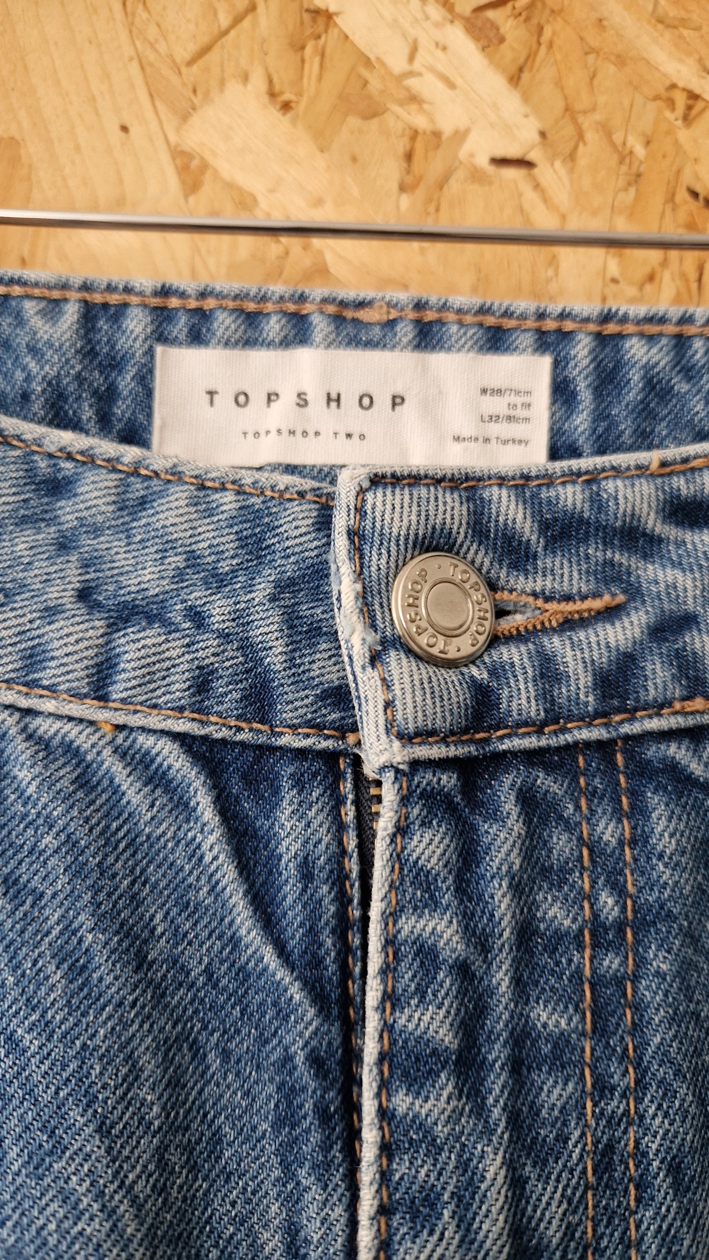 Preloved Topshop Bleached Flared Jeans Waist Size 28 Leg Length 32