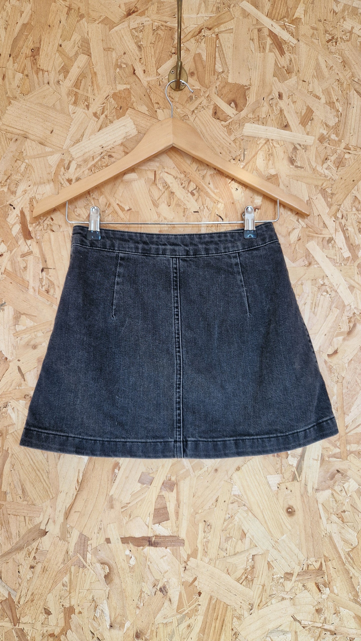 Preloved Topshop Popper Thru Denim Mini Skirt Size 4