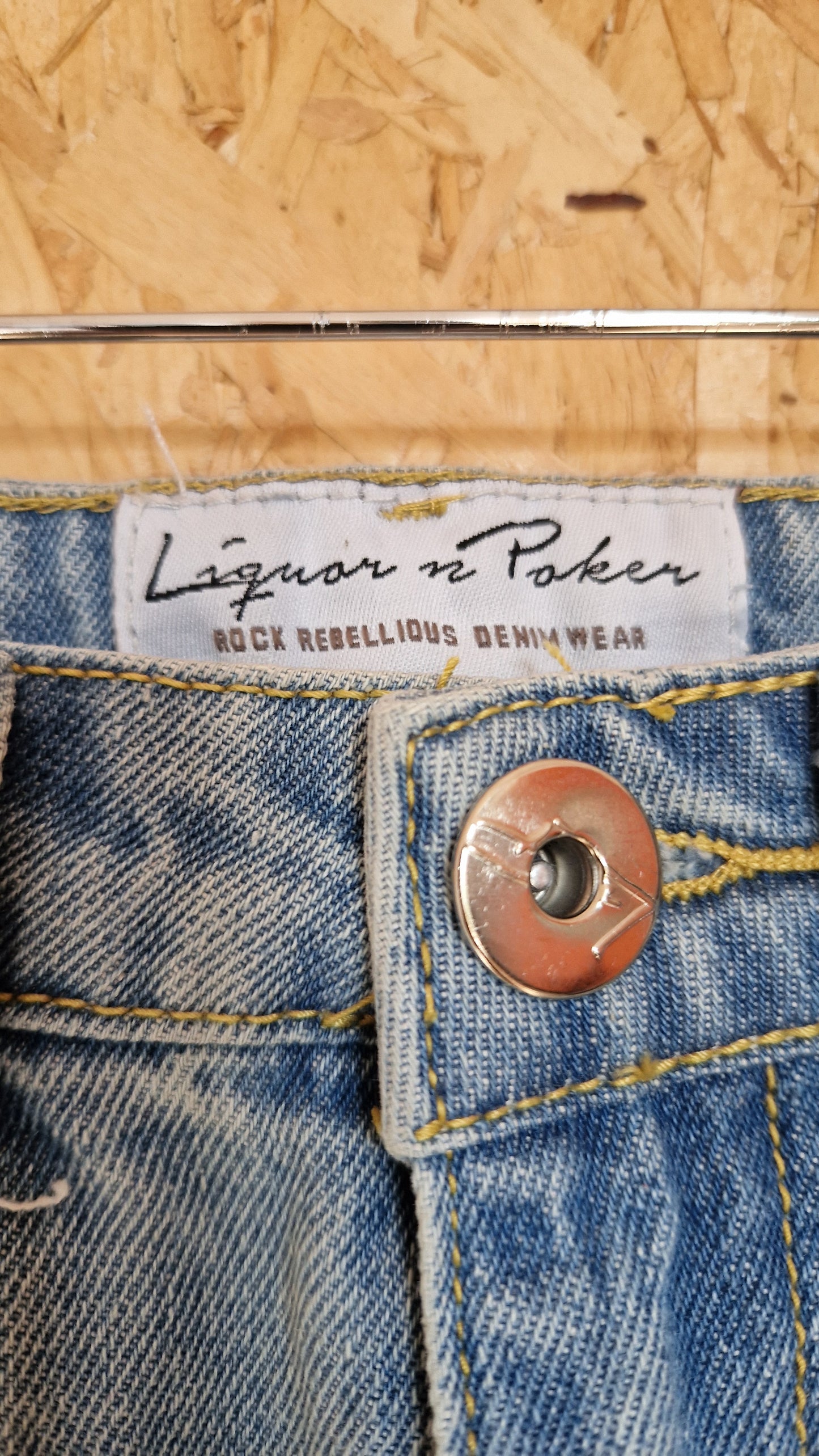 Brand New Liquor n Poker Bleached Denim Mini Skirt Size 6