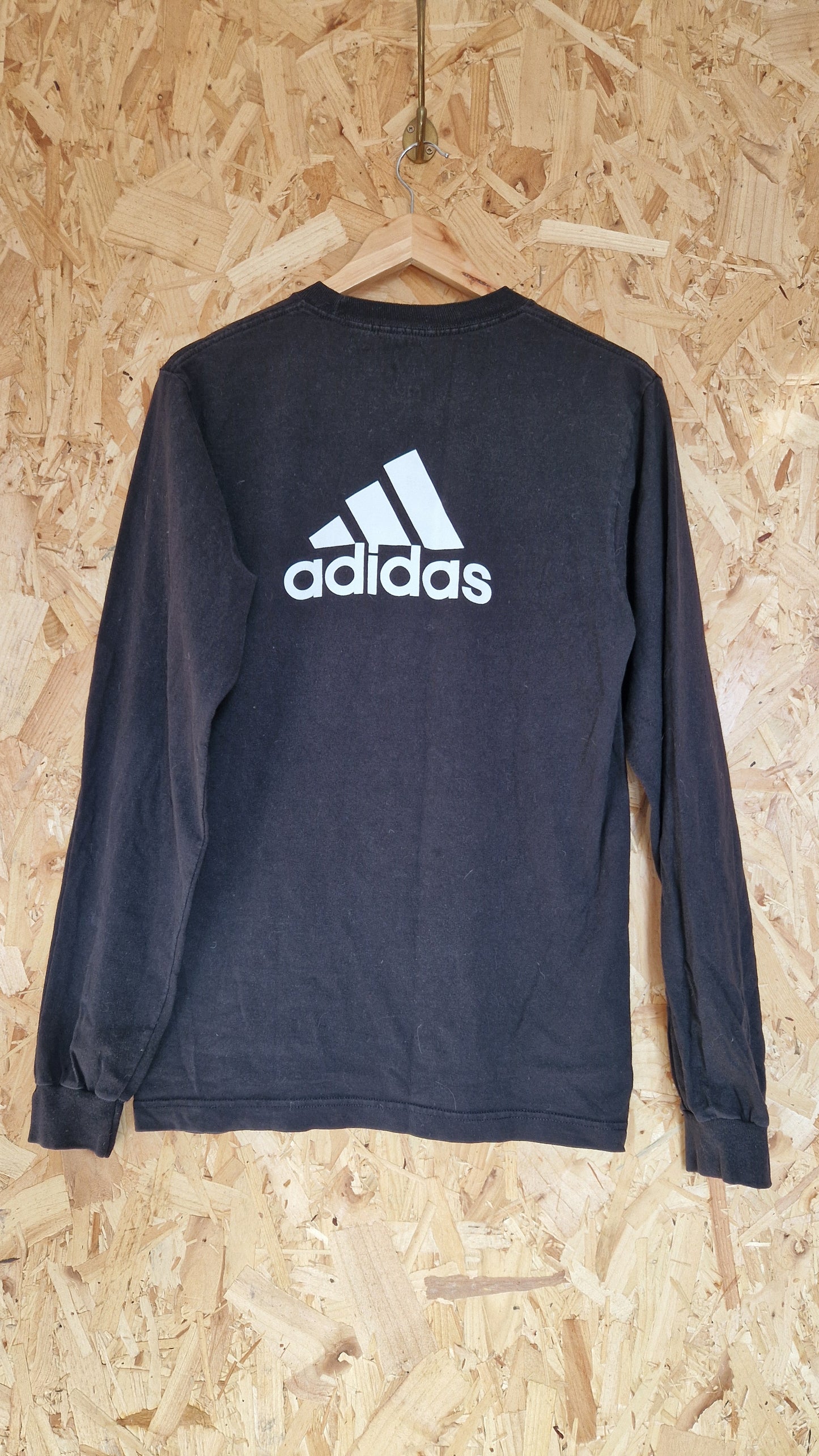 Preloved Adidas Long Sleeve Cuff T-Shirt with Graphic Print Size Medium