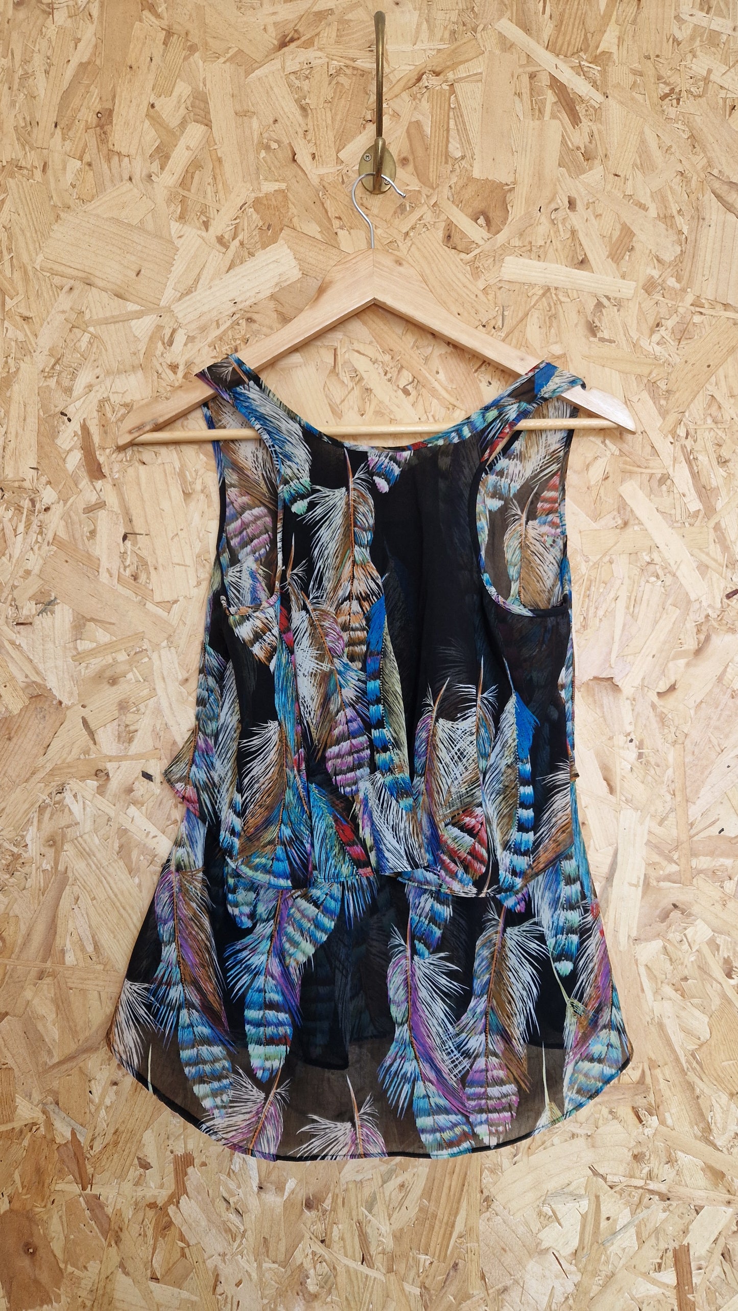 Preloved Warehouse Sleeveless Tiered Back Top Size 10