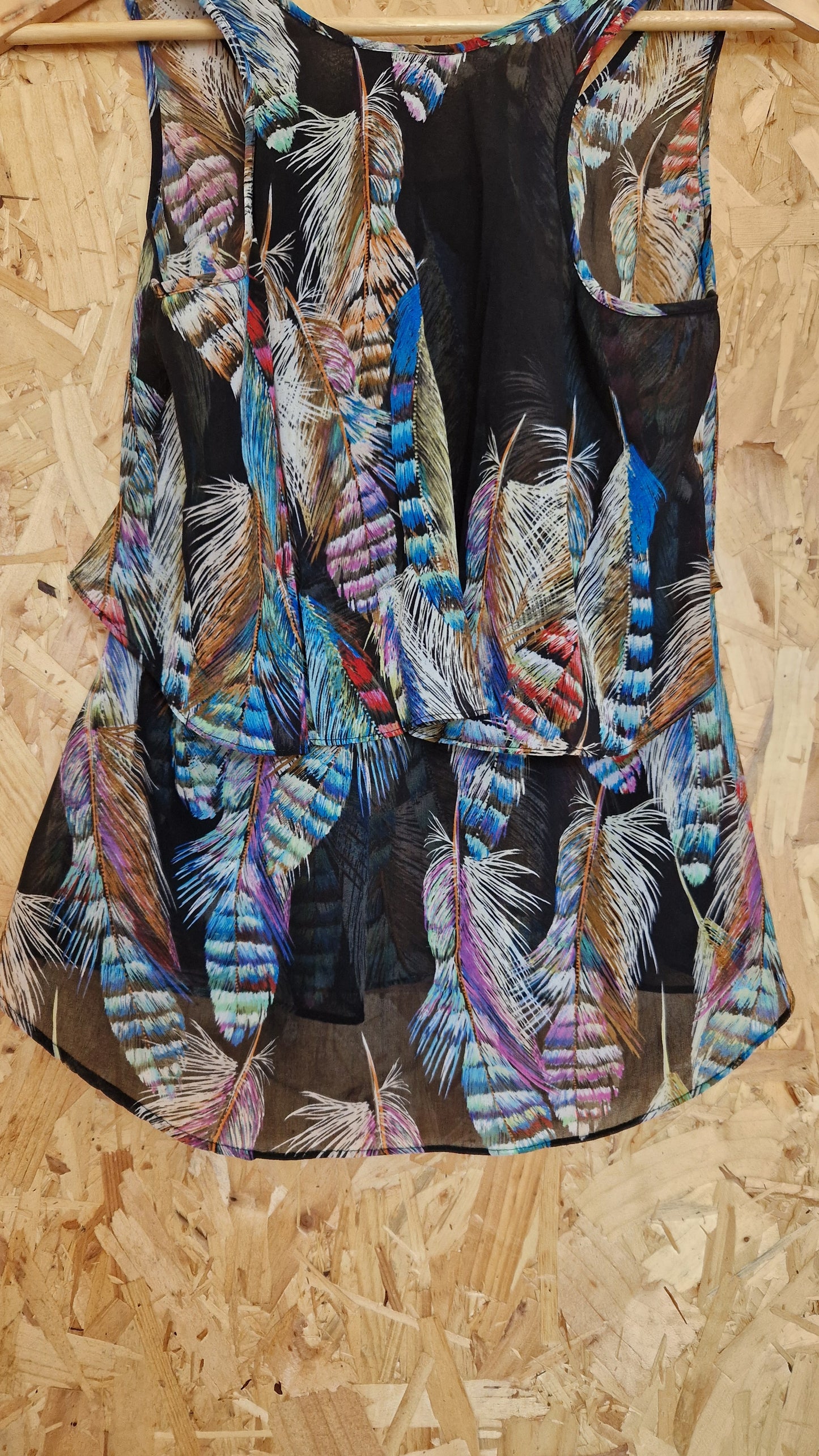 Preloved Warehouse Sleeveless Tiered Back Top Size 10