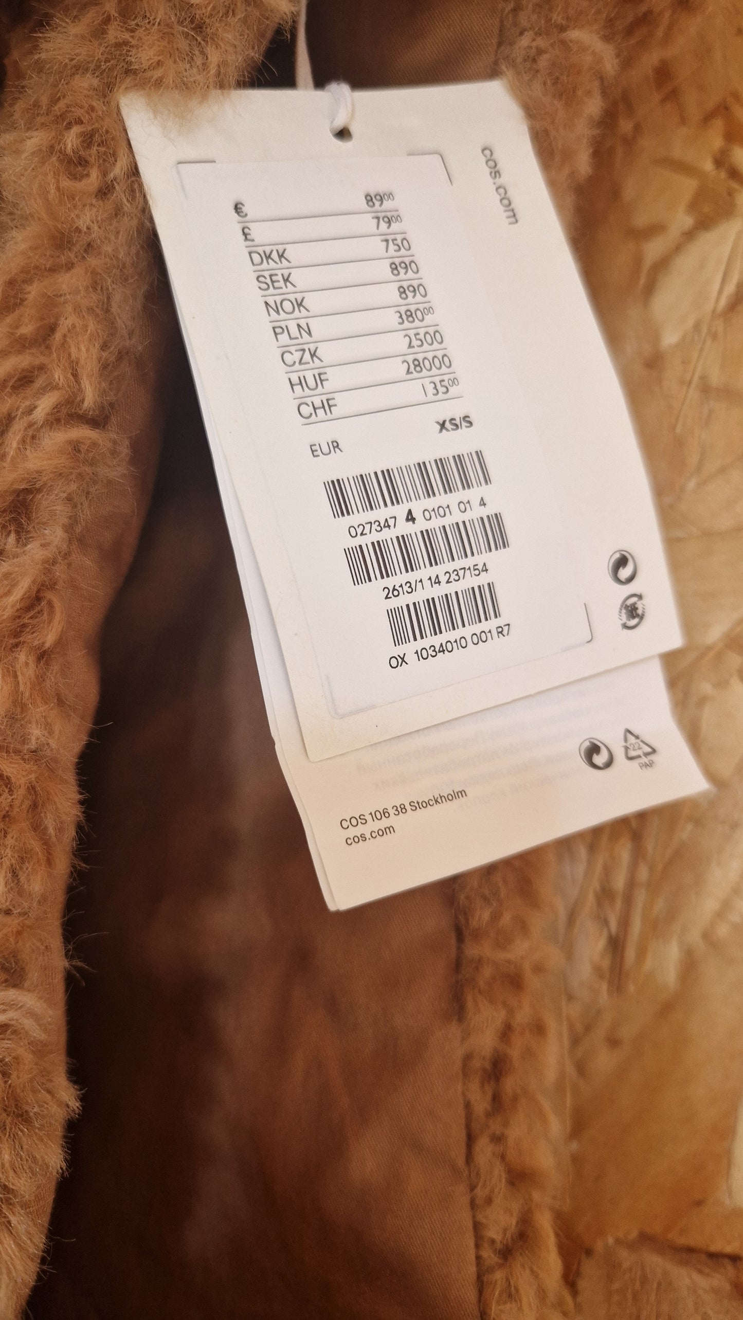 Brand New COS Faux Fur Hooded Gilet Size XSmall/ Small