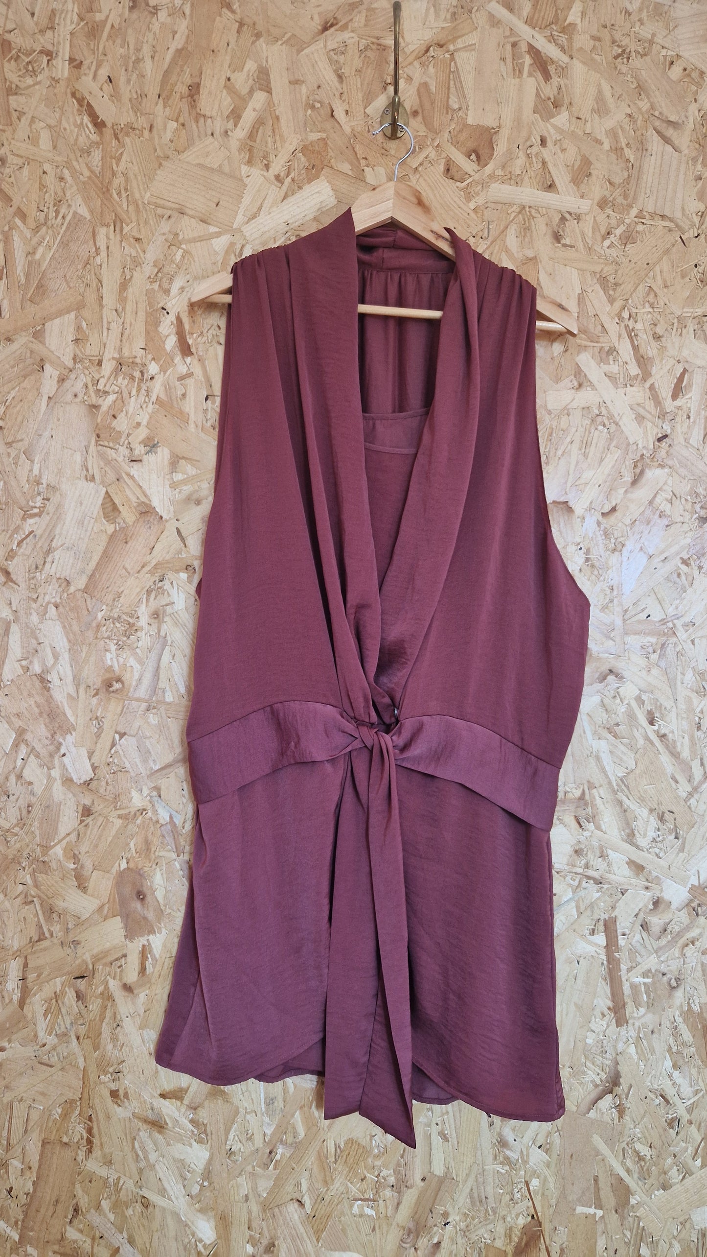 Preloved No Brand Sleeveless Wrap Dress with Matching Slip Eu Size 42 UK Size 14