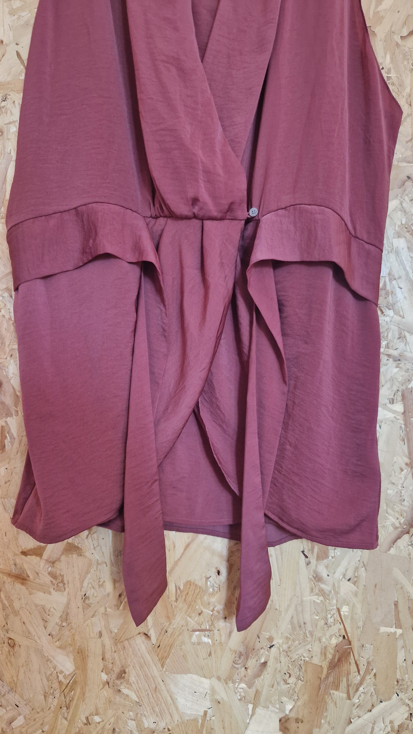 Preloved No Brand Sleeveless Wrap Dress with Matching Slip Eu Size 42 UK Size 14