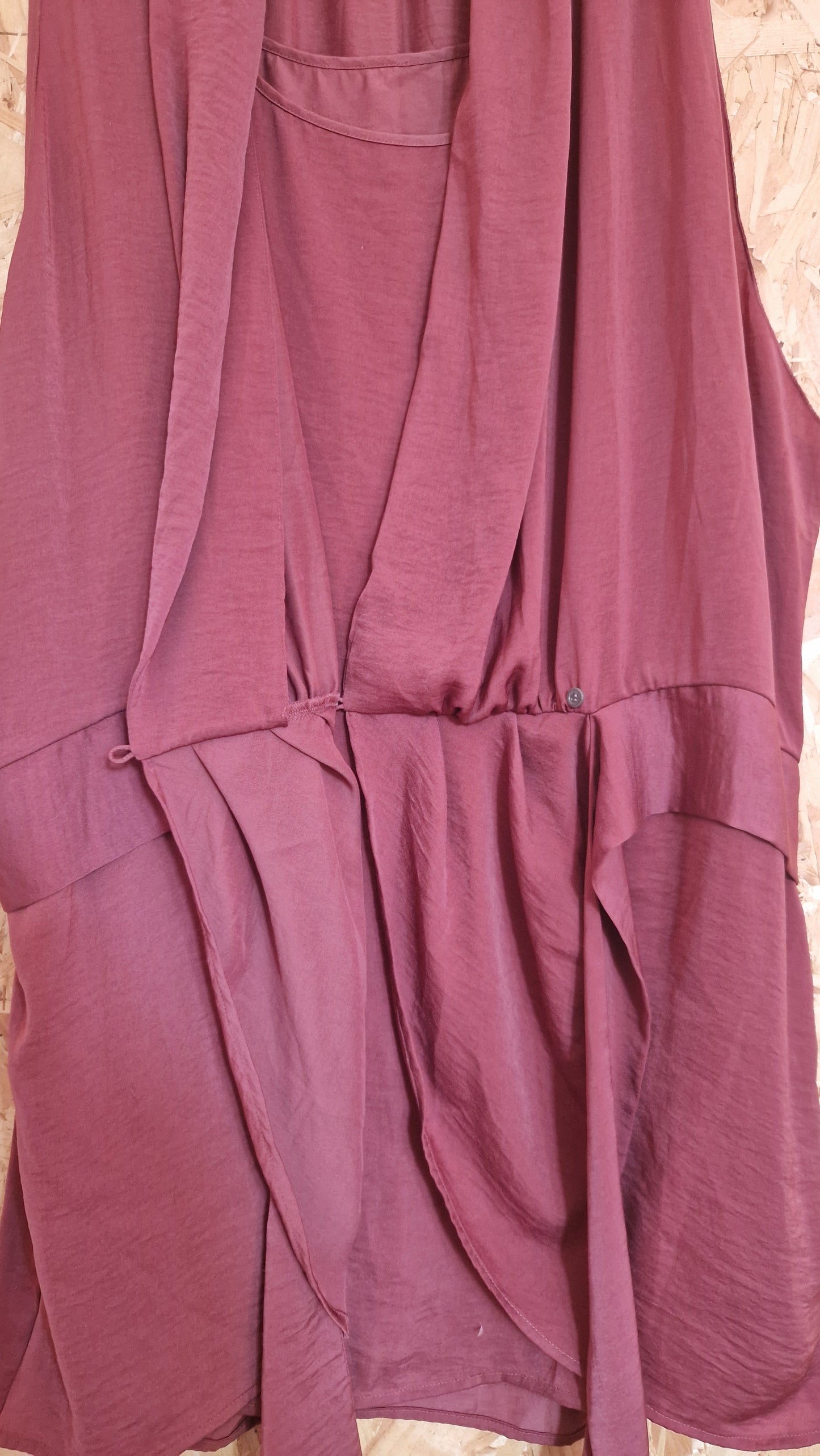 Preloved No Brand Sleeveless Wrap Dress with Matching Slip Eu Size 42 UK Size 14