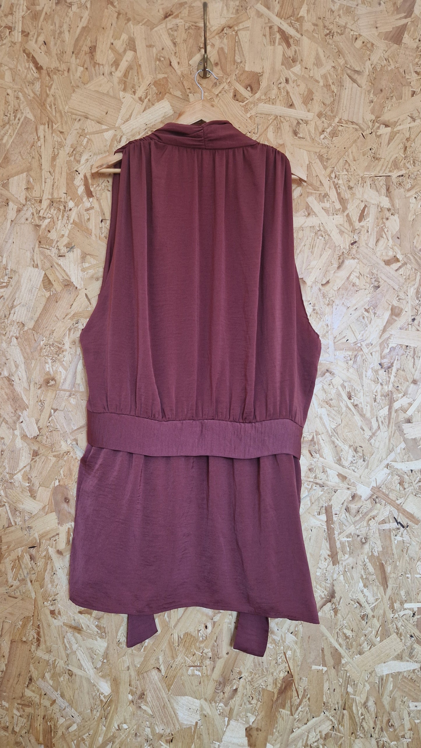 Preloved No Brand Sleeveless Wrap Dress with Matching Slip Eu Size 42 UK Size 14