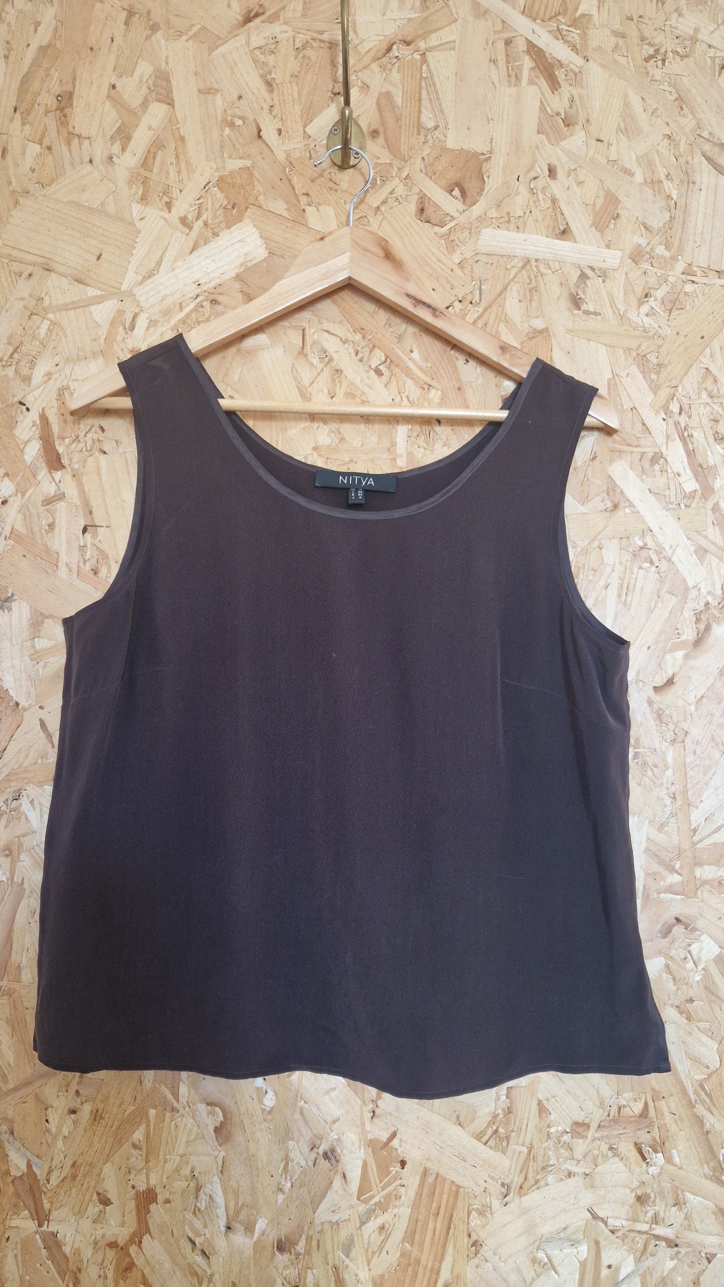 Preloved Nitya Washed Silk Vest Top Size 14