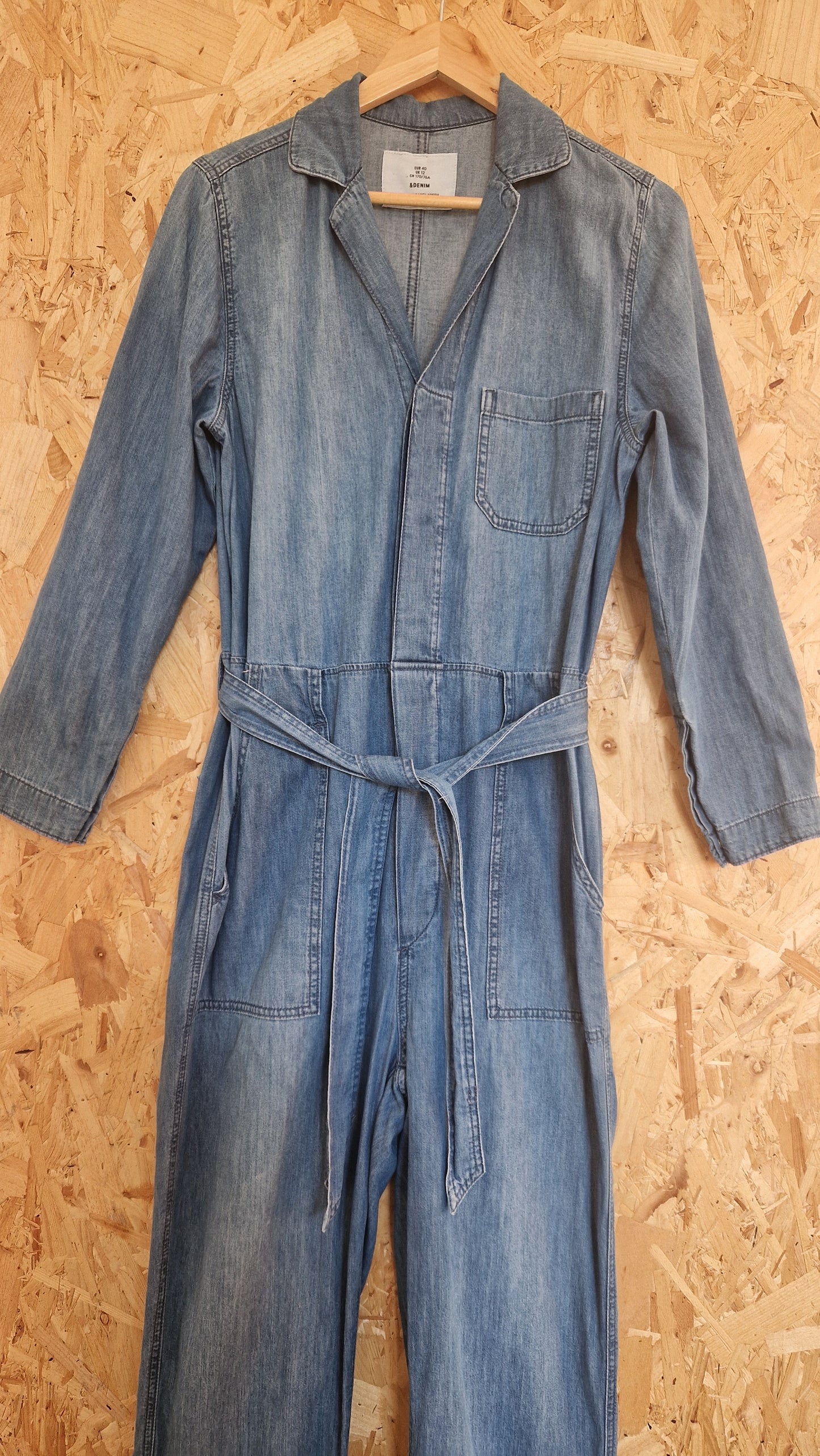 Preloved &Denim Long Sleeve Belted Jumpsuit Size 12