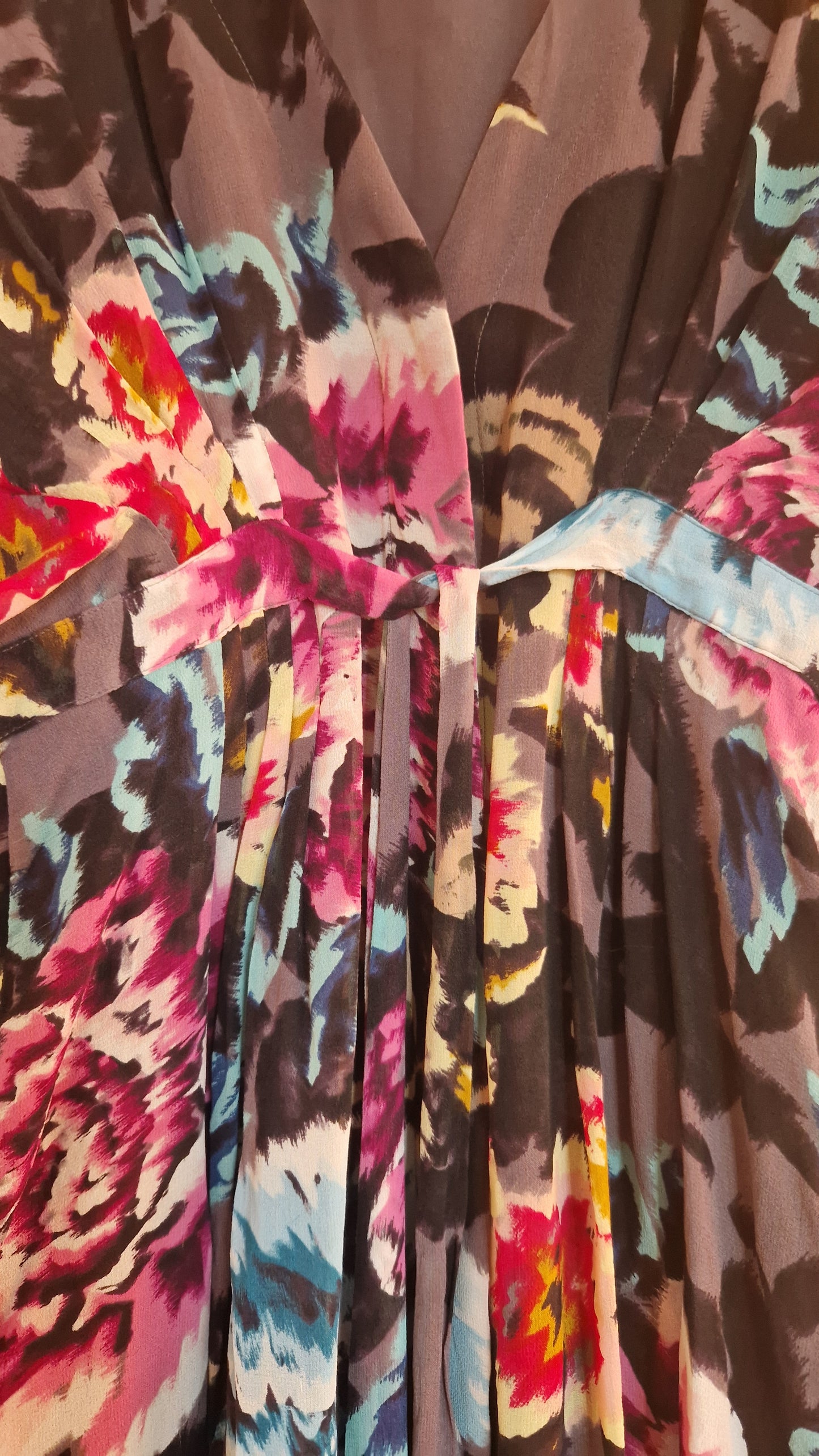 Preloved Ted Baker Short Sleeve Silk Printed Button Through Dress Size 3 UK Size 12
