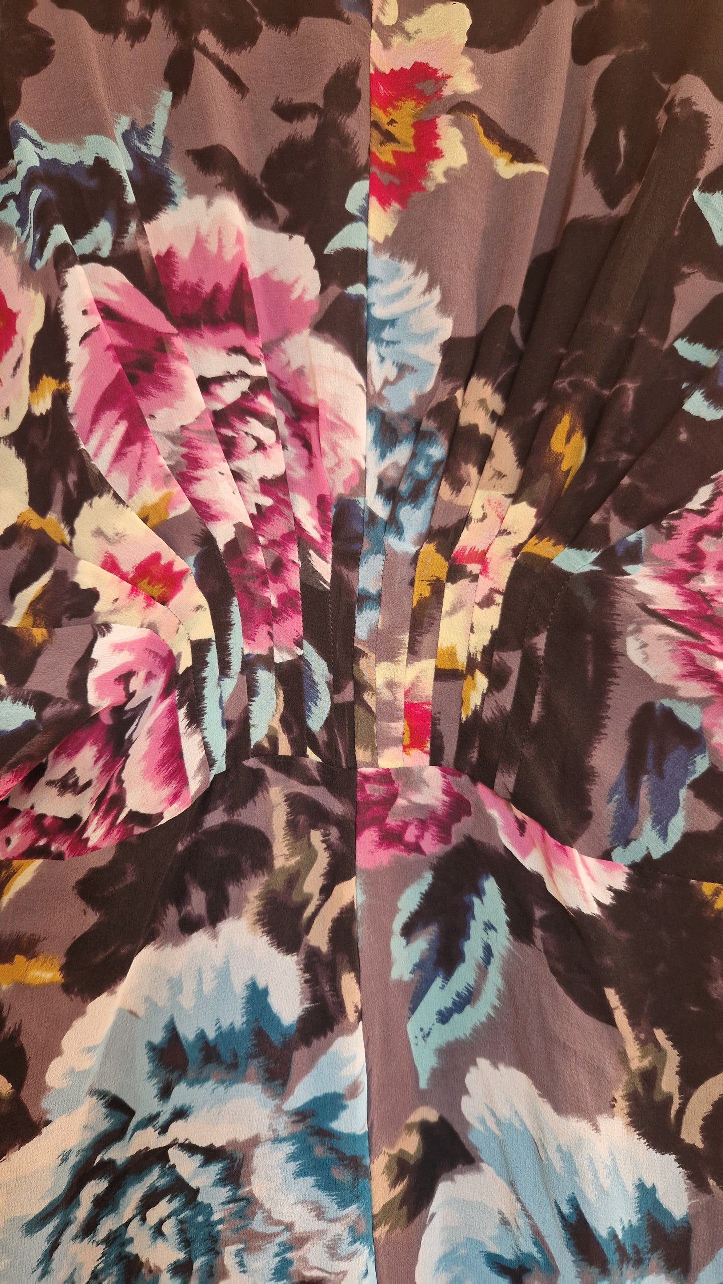Preloved Ted Baker Short Sleeve Silk Printed Button Through Dress Size 3 UK Size 12