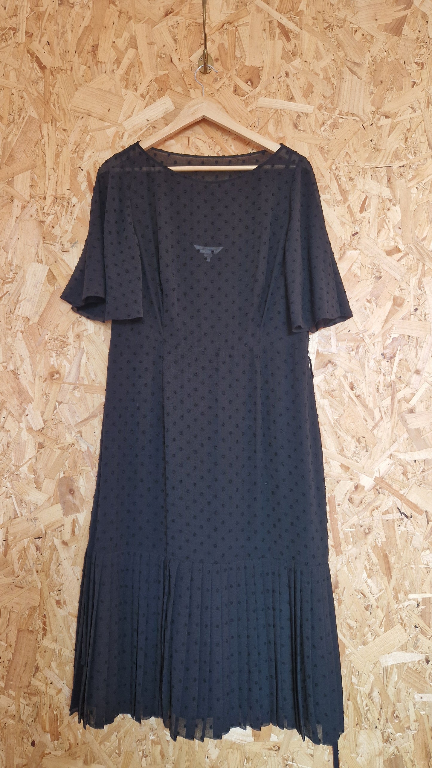 Brand New LK Bennett Flutter Sleeve Chiffon Dot Dress with Slip Size 16