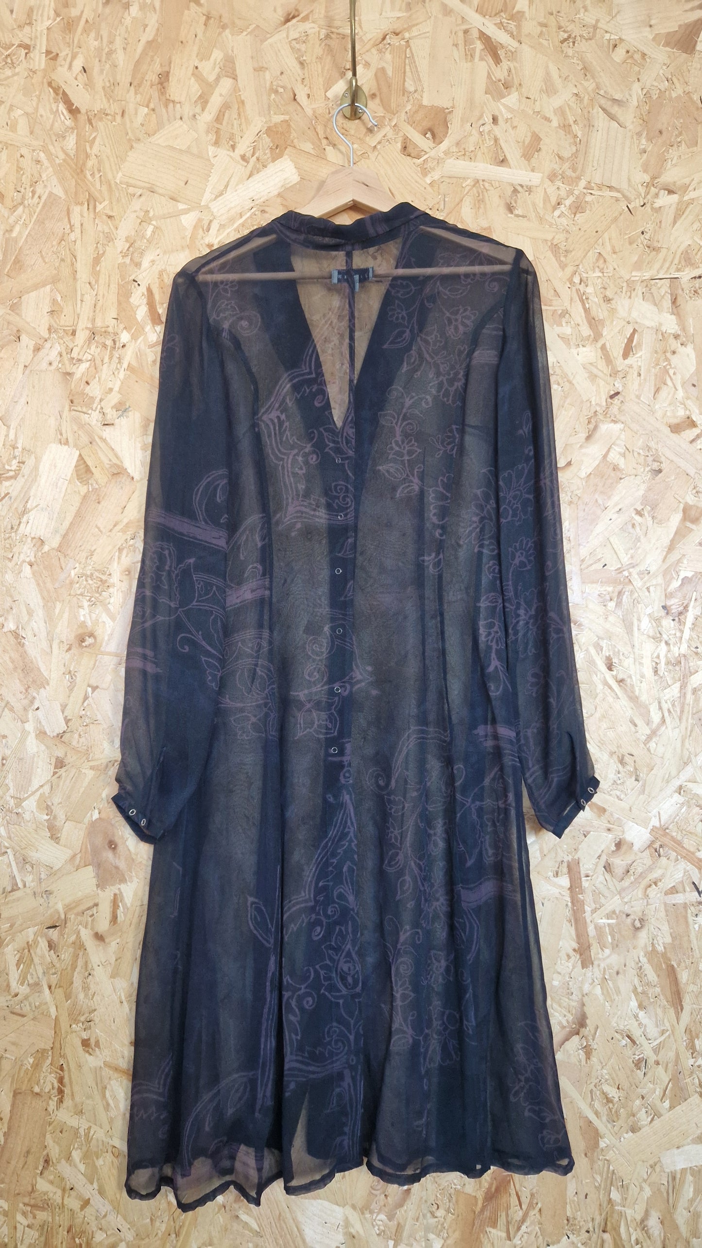 Preloved Jigsaw Long Sleeve Chiffon Over-shirt/ Dress Size 12
