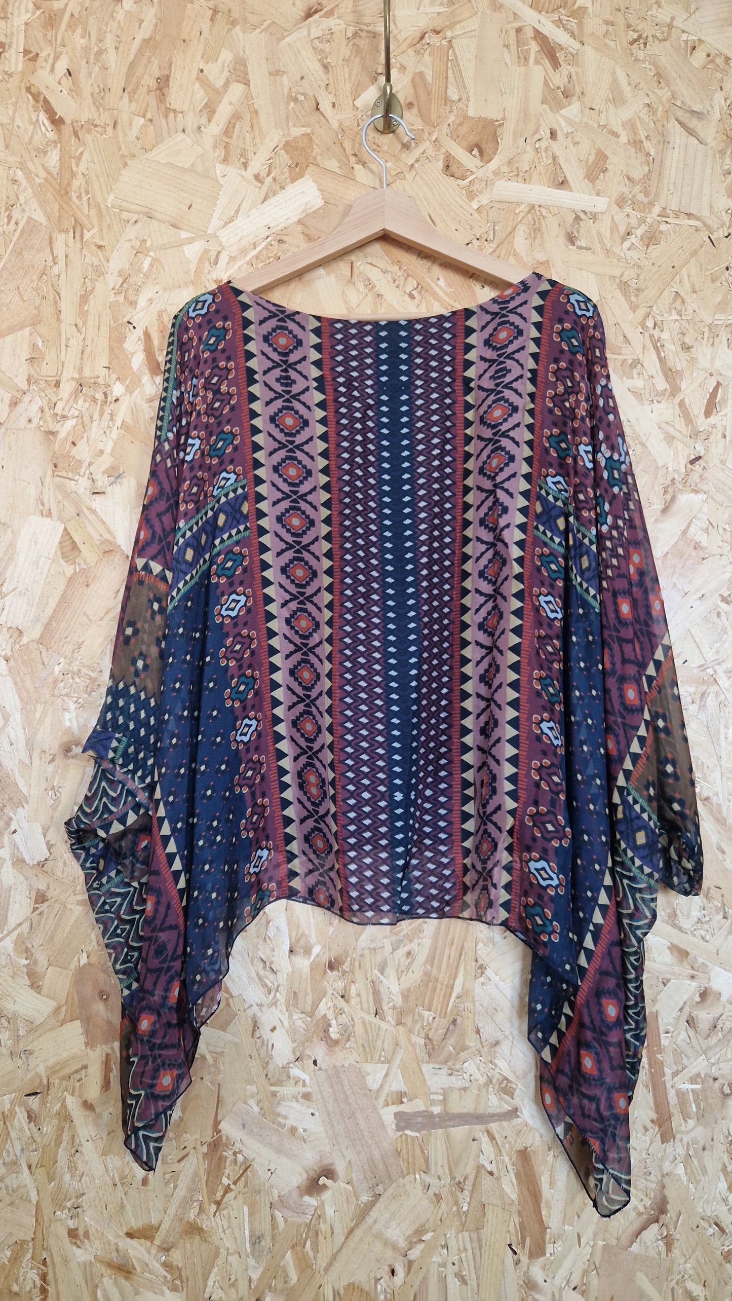 Preloved Polita Silk Mix Top with Jersey Vest Lining One Size