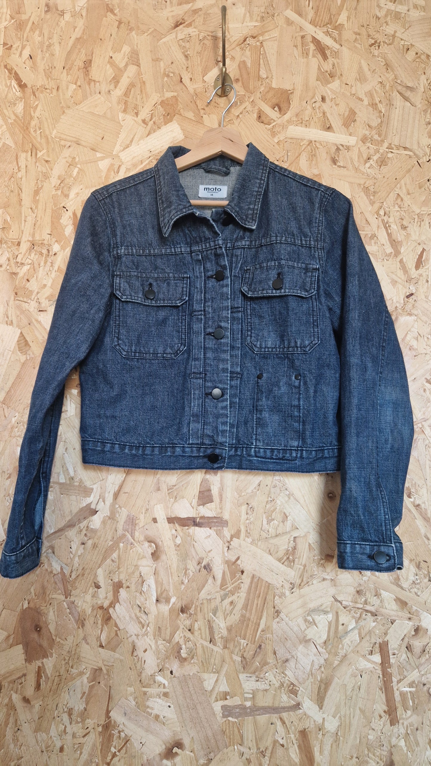 Preloved Topshop Moto Jeanswear Denim Jacket Size 14