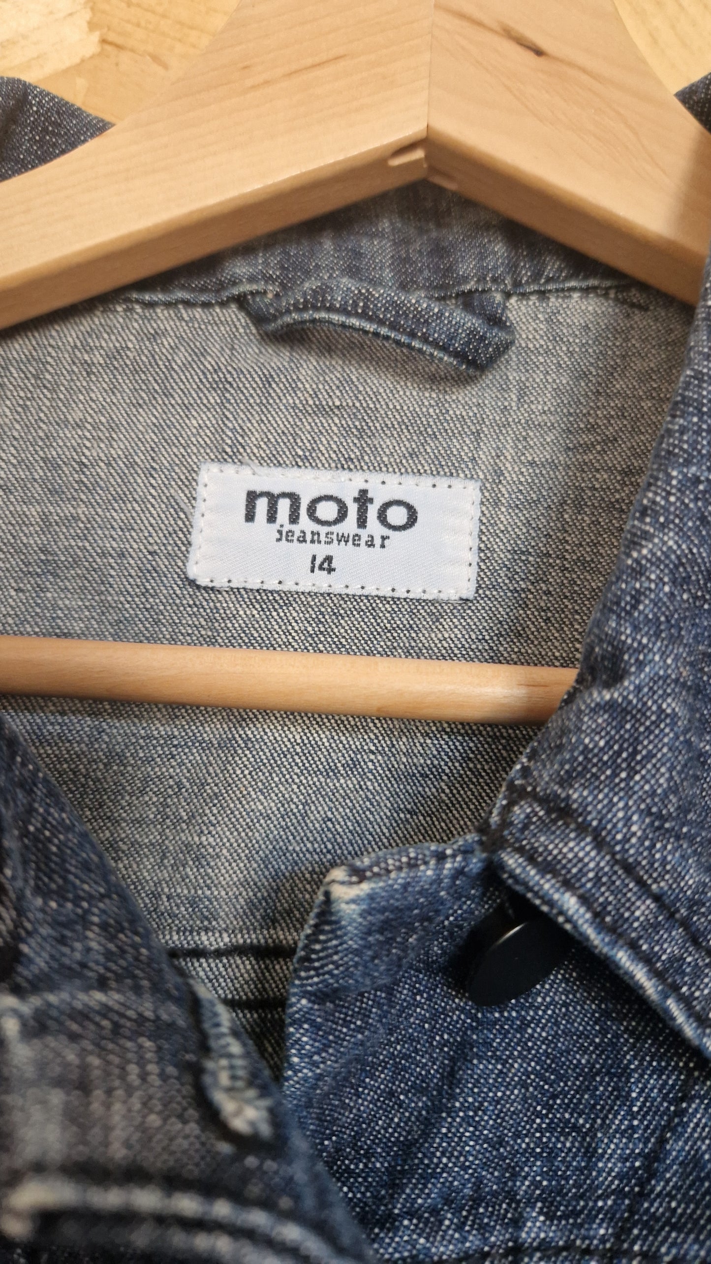 Preloved Topshop Moto Jeanswear Denim Jacket Size 14