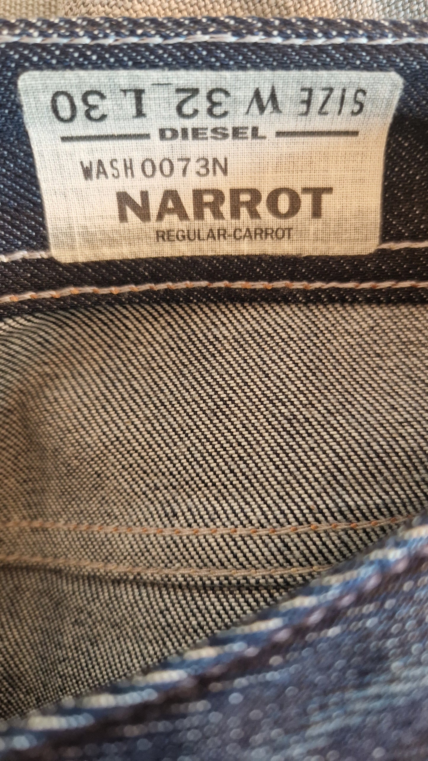Preloved Diesel Narrot Jeans Waist Size 32 Leg Length 30